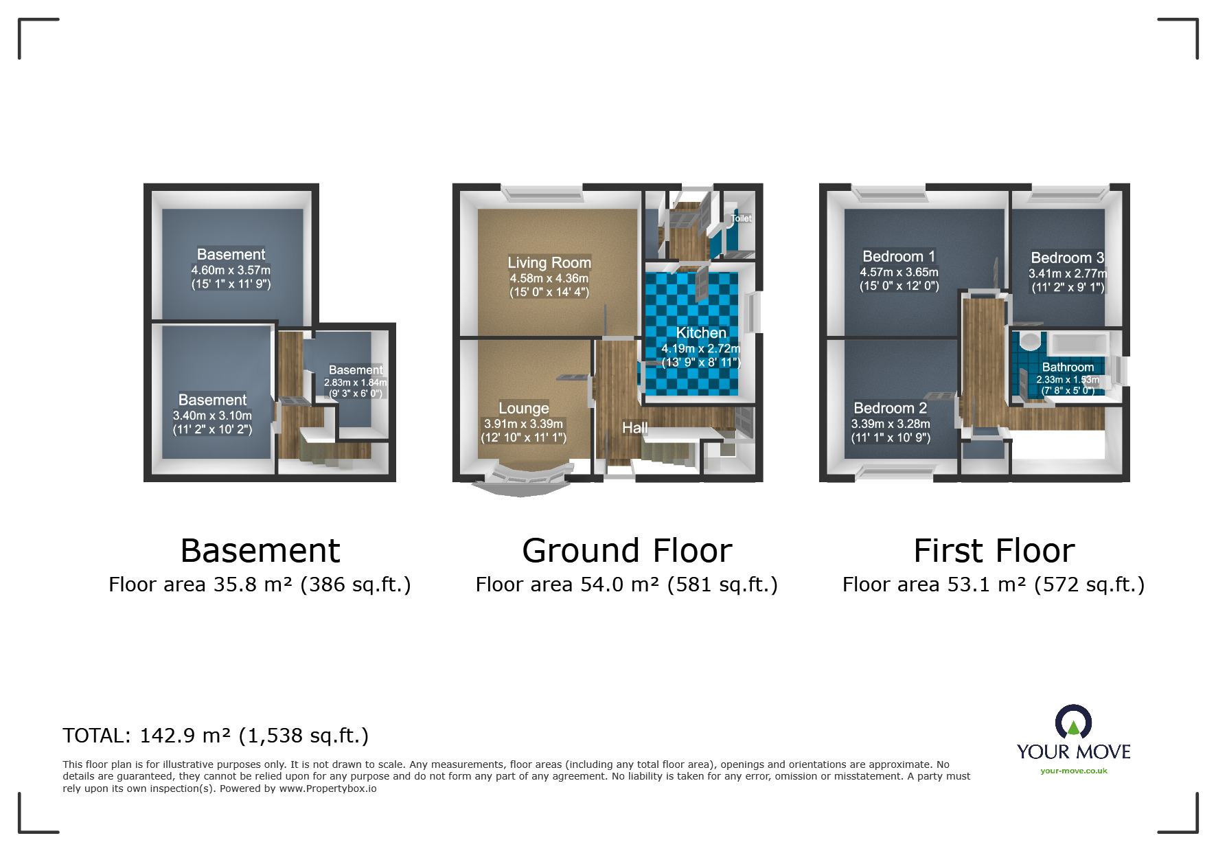 Floorplan of 3 bedroom Semi Detached House for sale, Aston Road, Dudley, West Midlands, DY2