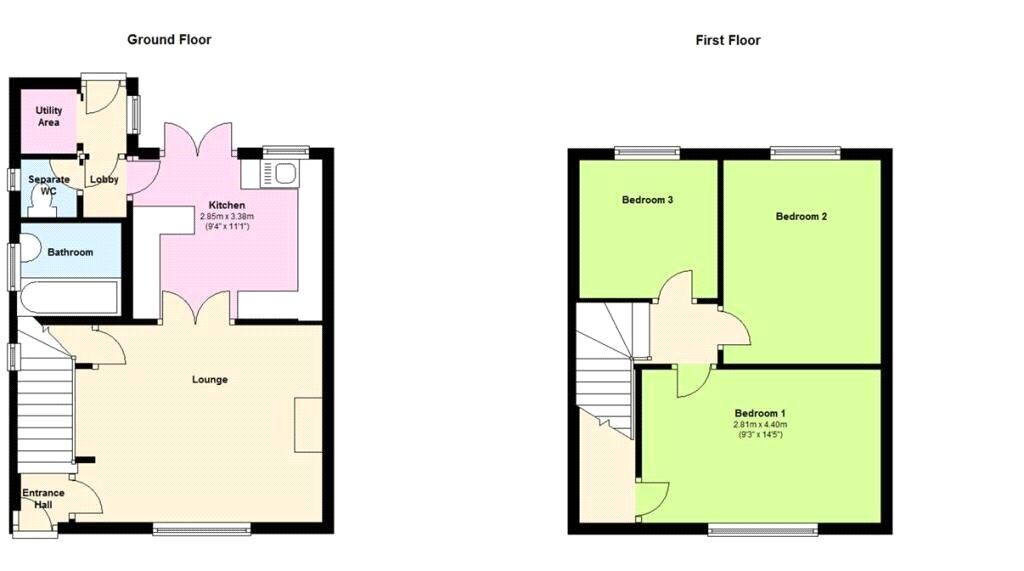 Floorplan of 3 bedroom Semi Detached House for sale, Britannia Road, Rowley Regis, West Midlands, B65