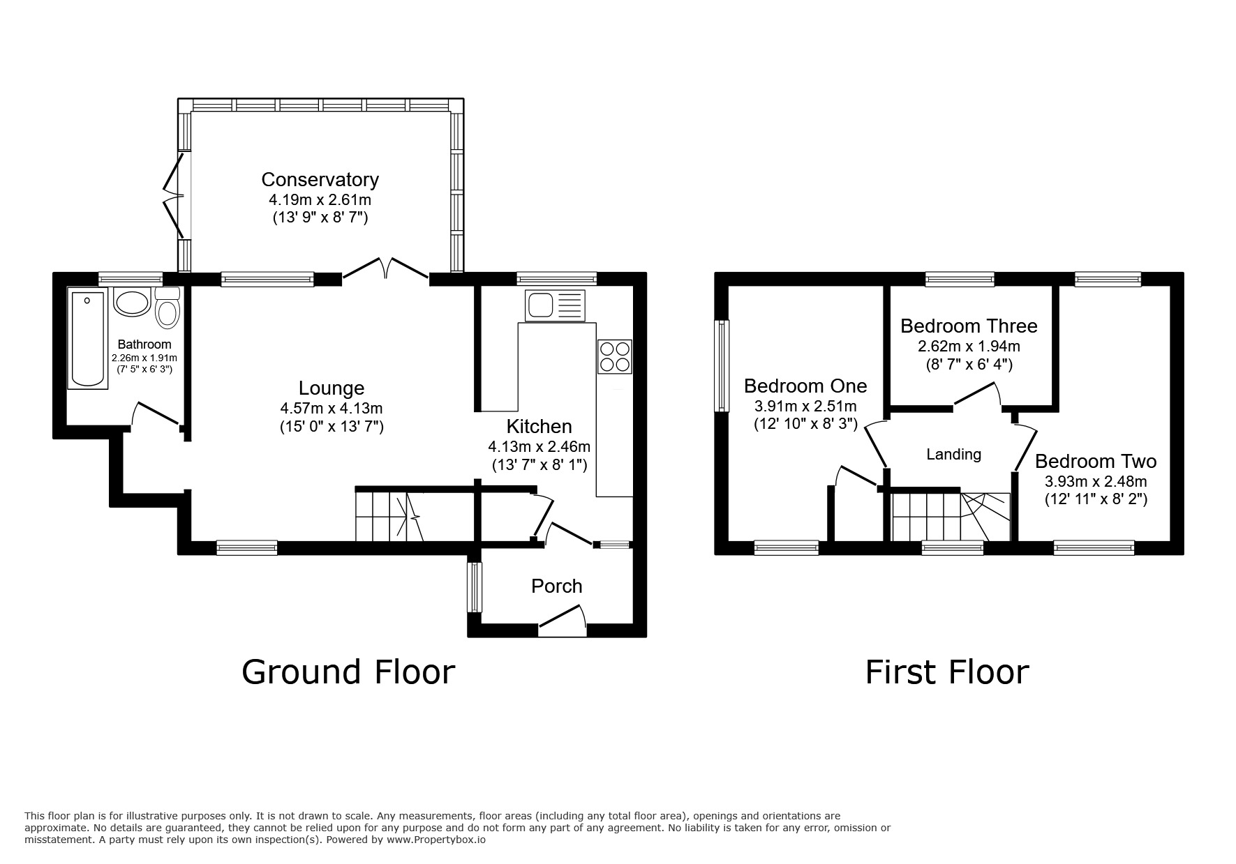 Floorplan of 3 bedroom Semi Detached House for sale, Bowling Green Road, Netherton, West Midlands, DY2