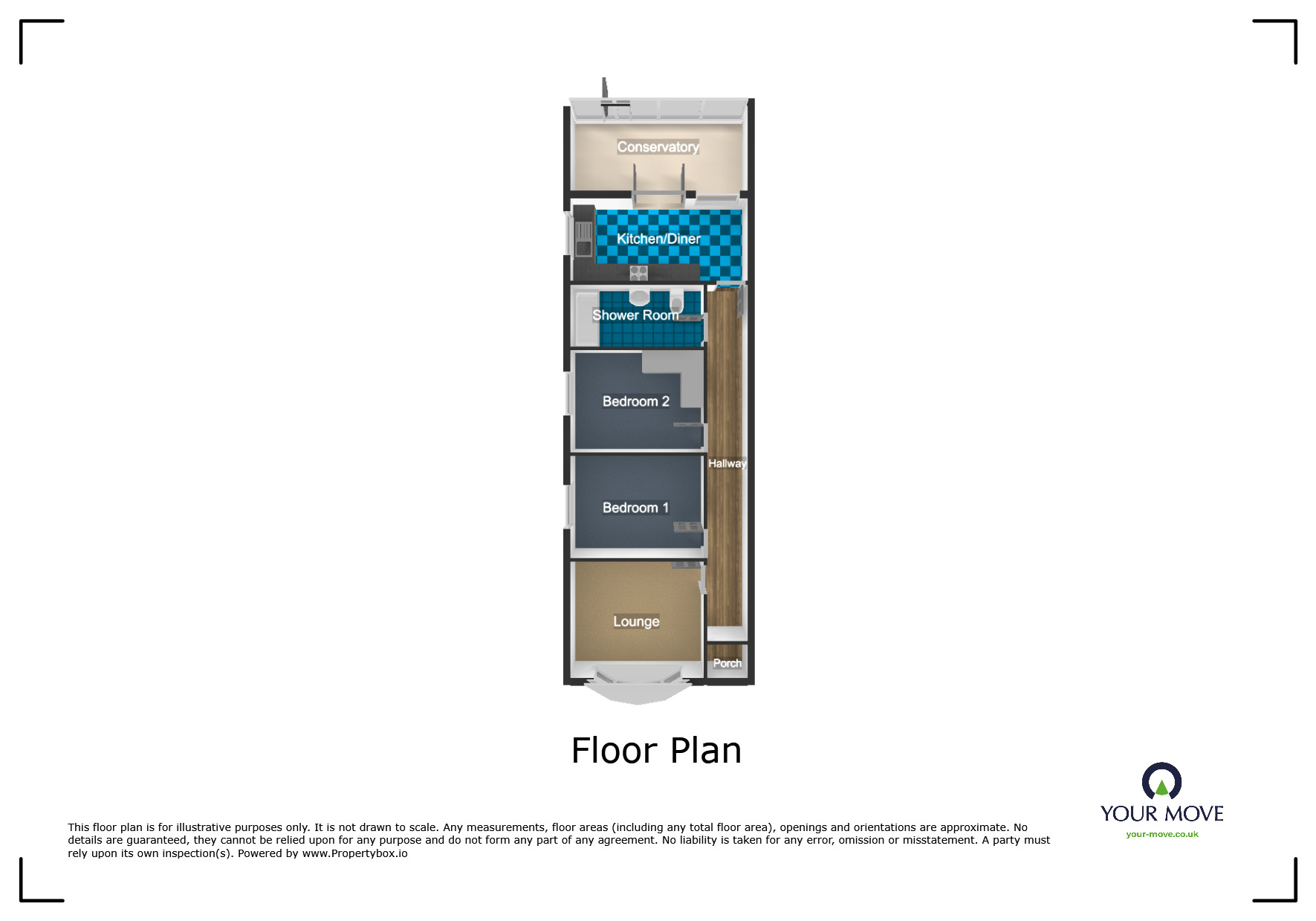 Floorplan of 2 bedroom Semi Detached Bungalow for sale, Skidmore Road, Bilston, West Midlands, WV14