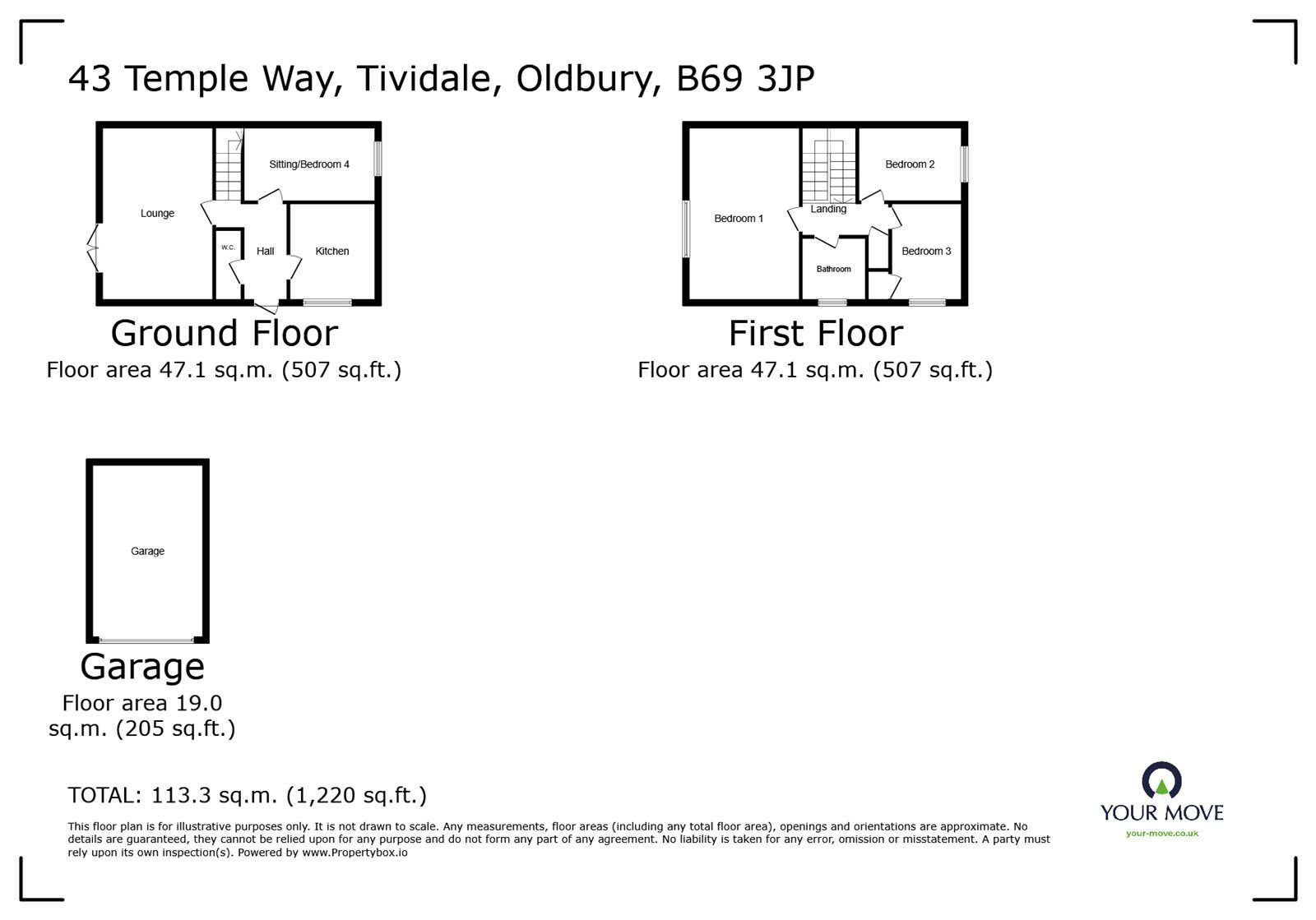 Floorplan of 3 bedroom End Terrace House to rent, Temple Way, Tividale, West Midlands, B69