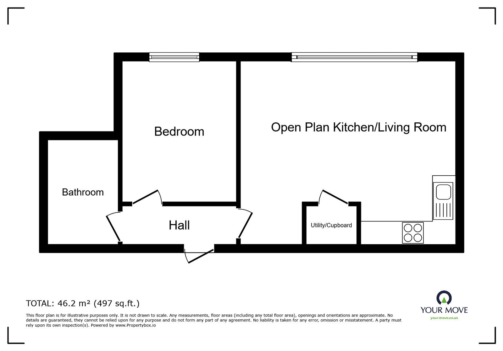 Floorplan of 1 bedroom  Flat to rent, Mill Street, Kidderminster, Worcestershire, DY11