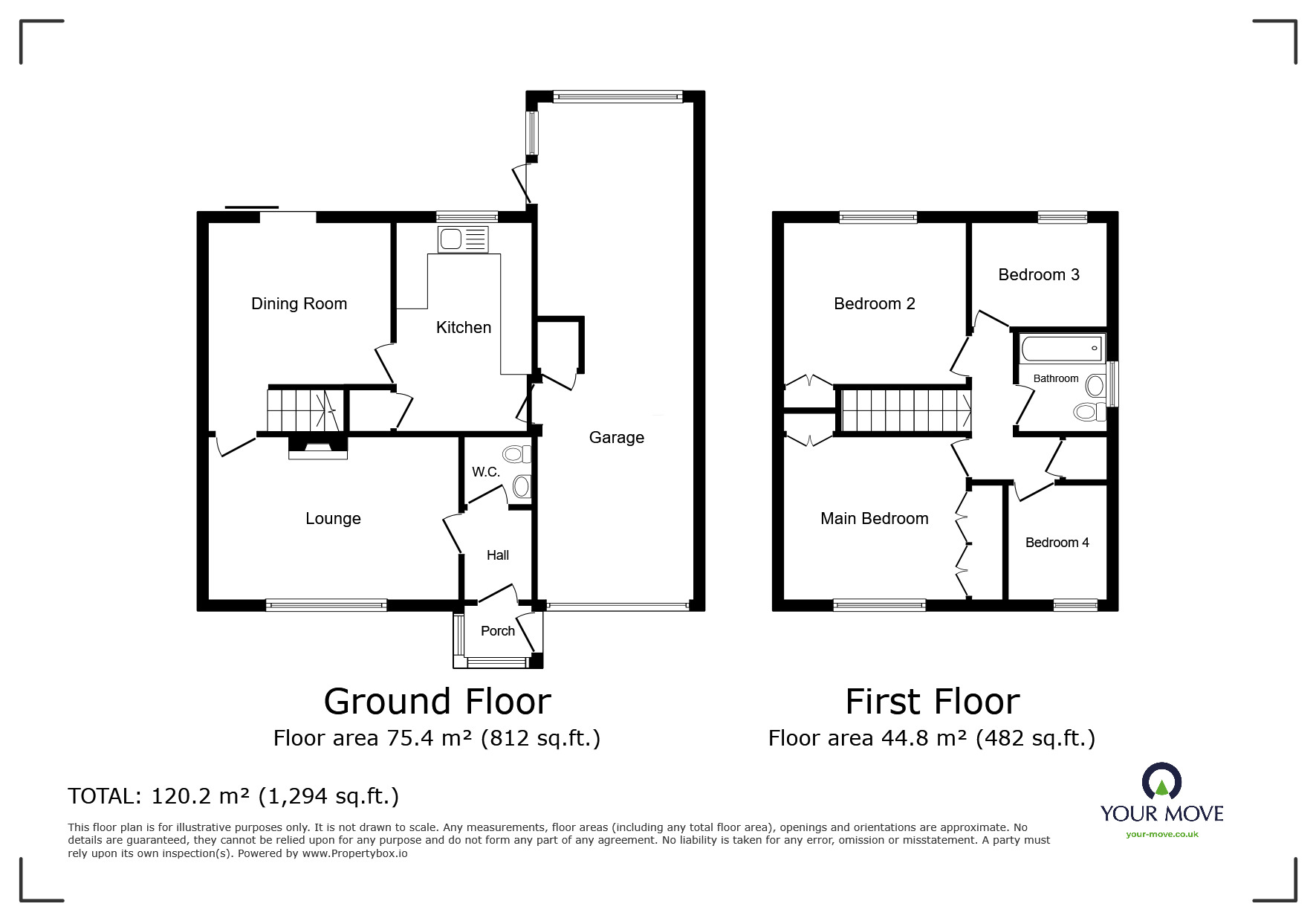 Floorplan of 4 bedroom Detached House for sale, The Alders, Romsley, Worcestershire, B62