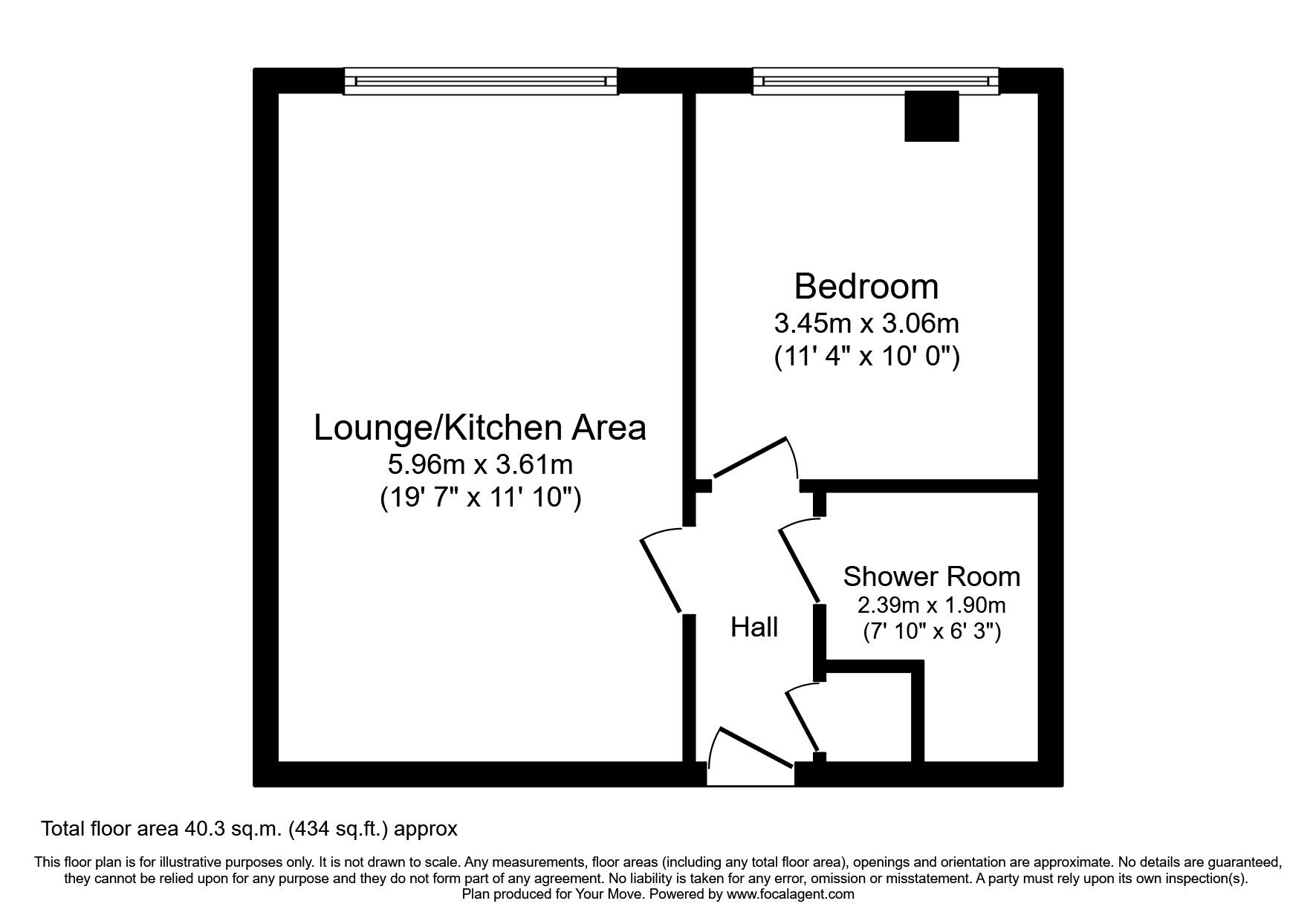 Floorplan of 1 bedroom  Flat for sale, The Minories, Dudley, West Midlands, DY2