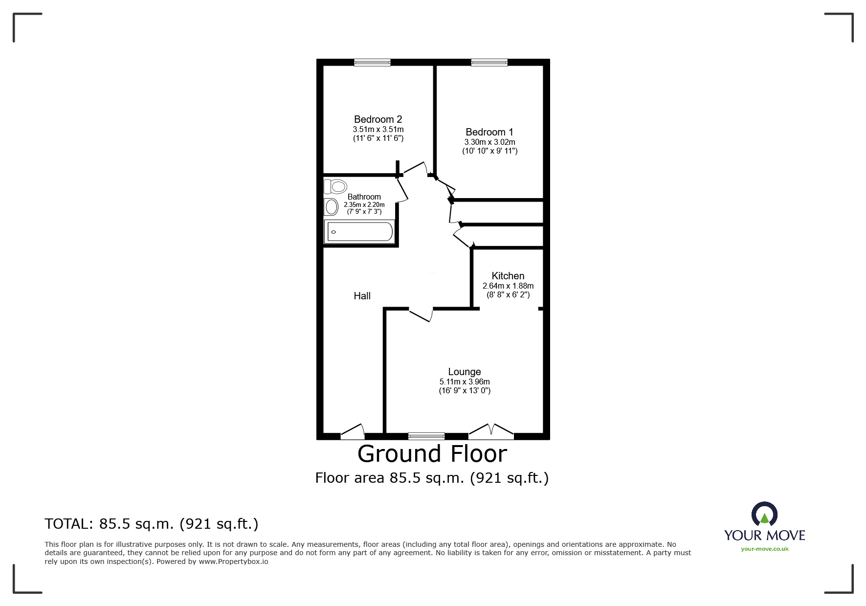 Floorplan of 2 bedroom  Flat for sale, Anchor Drive, Tipton, West Midlands, DY4