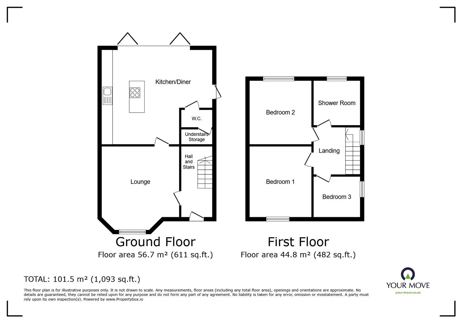 Floorplan of 3 bedroom End Terrace House to rent, Birdbrook Road, Birmingham, West Midlands, B44