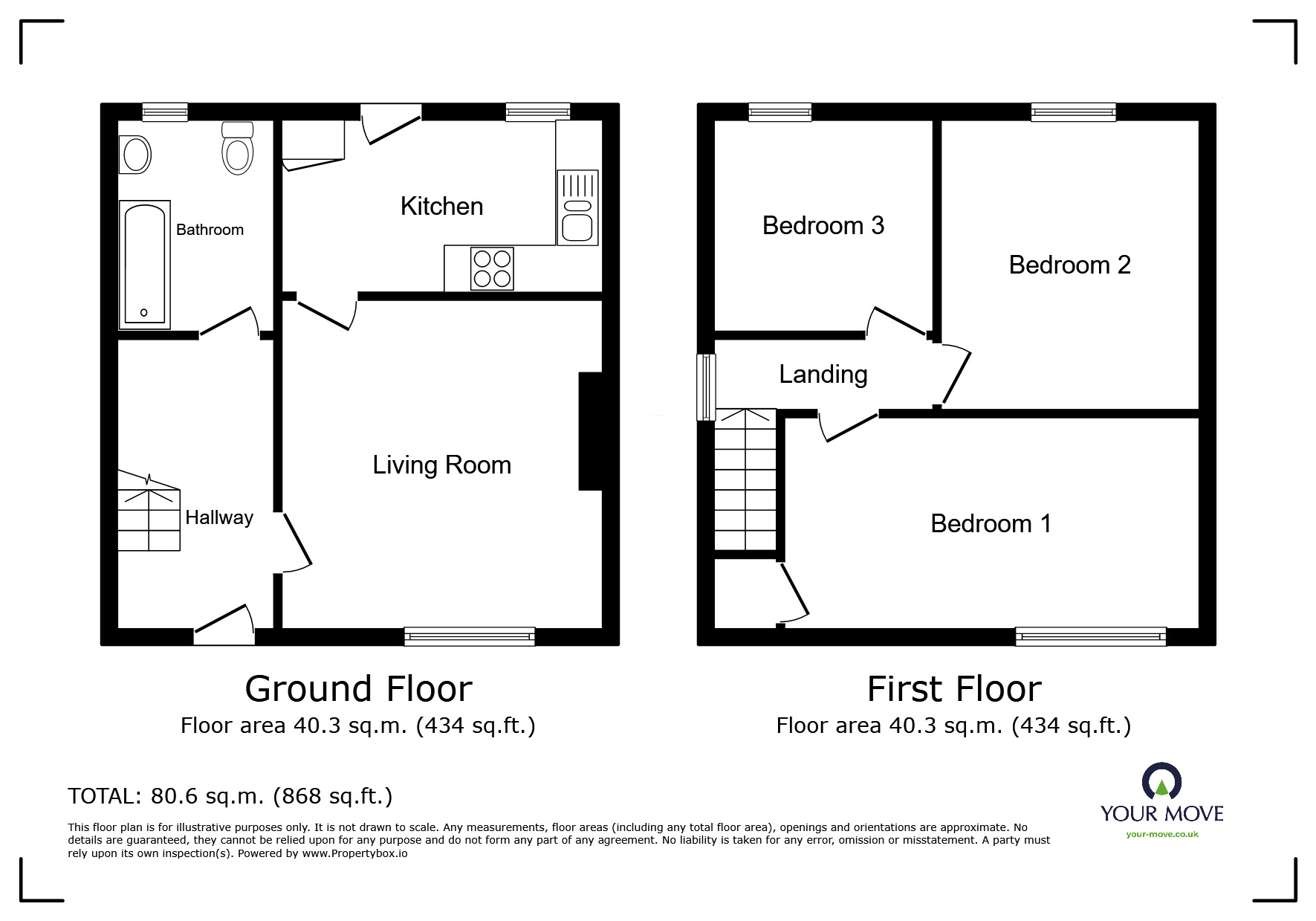 Floorplan of 3 bedroom Semi Detached House for sale, Hawfield Road, Tividale, West Midlands, B69