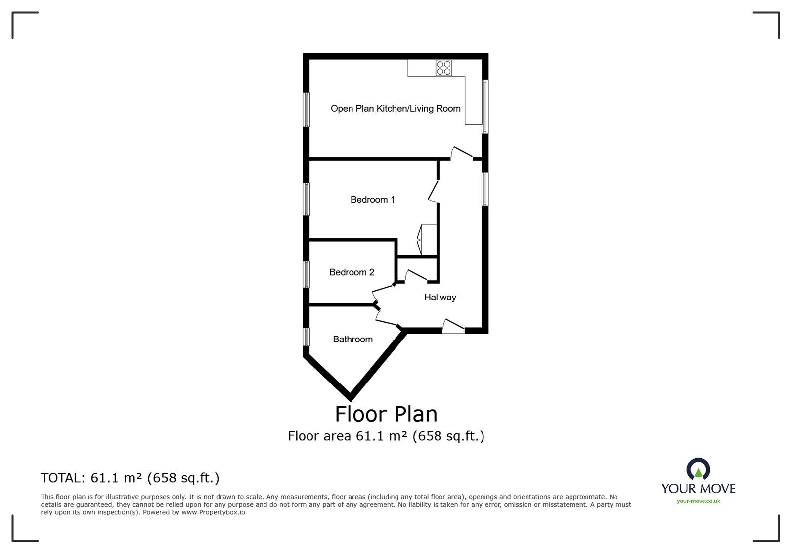 Floorplan of 2 bedroom  Flat to rent, Alexandra Road, Tipton, West Midlands, DY4