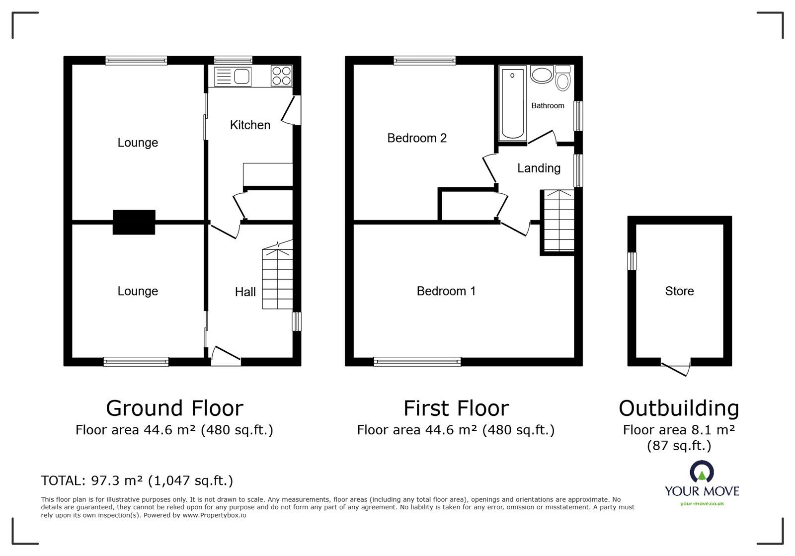 Floorplan of 2 bedroom Semi Detached House to rent, Ketley Hill Road, Dudley, West Midlands, DY1