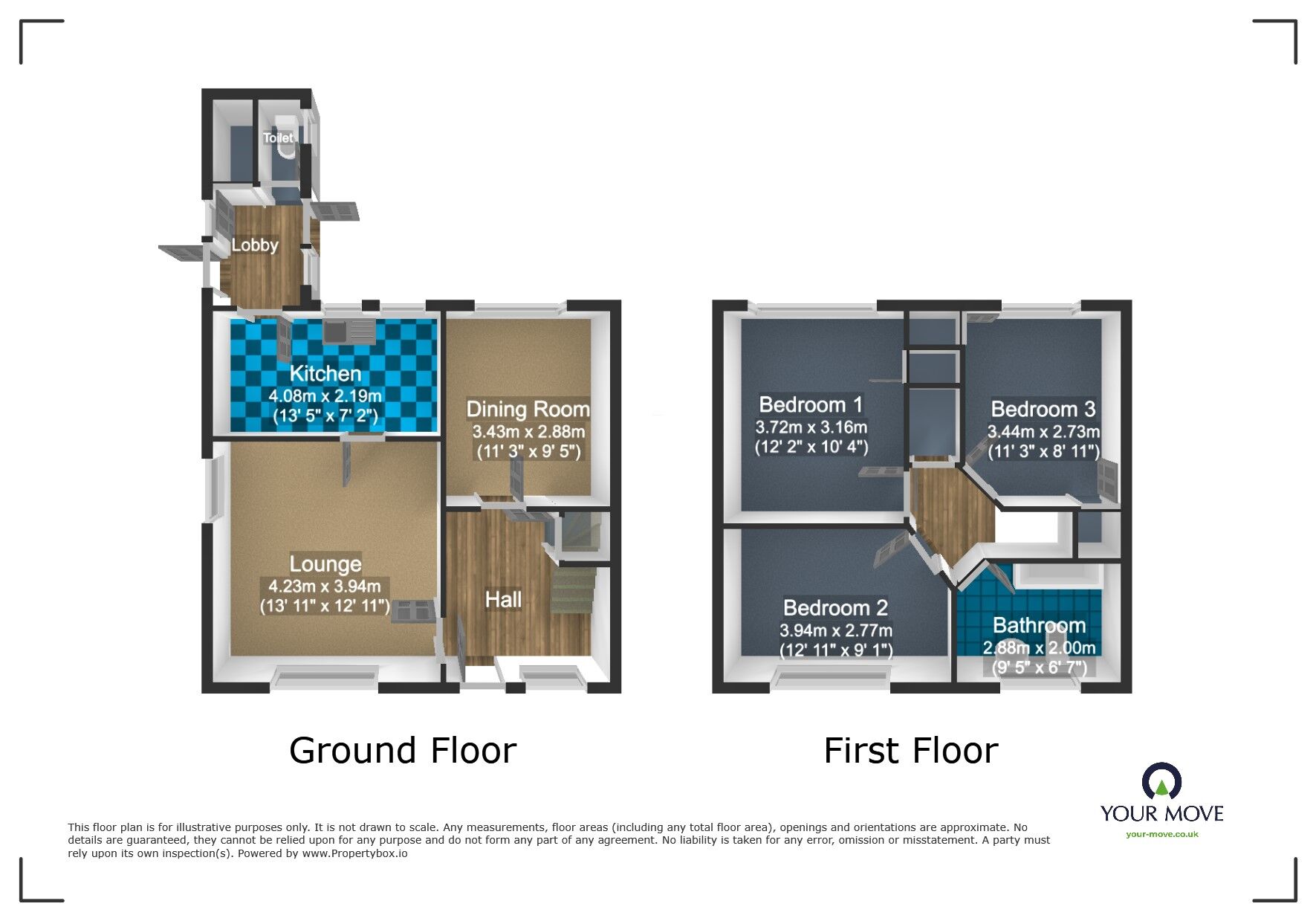 Floorplan of 3 bedroom Semi Detached House for sale, Hughes Road, Wednesbury, West Midlands, WS10