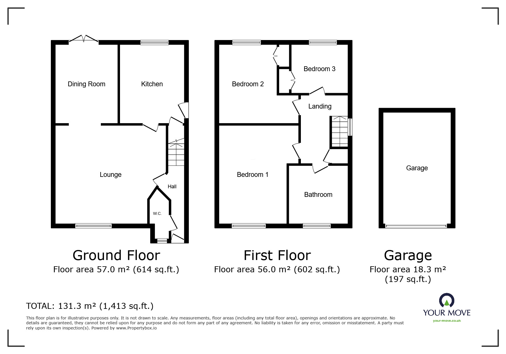 Floorplan of 3 bedroom Detached House for sale, Loweswater Drive, Lower Gornal, West Midlands, DY3