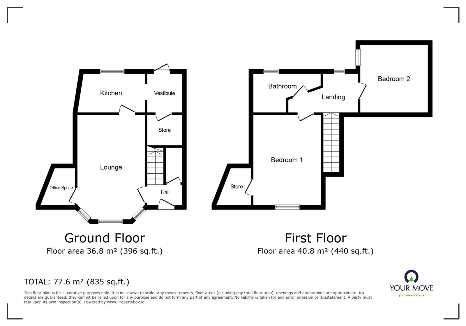 Floorplan of 2 bedroom Mid Terrace House to rent, Blowers Green Road, Dudley, West Midlands, DY2