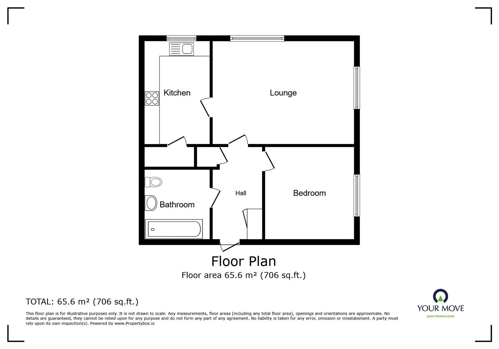 Floorplan of 1 bedroom  Flat to rent, Elbow Street, Cradley Heath, West Midlands, B64