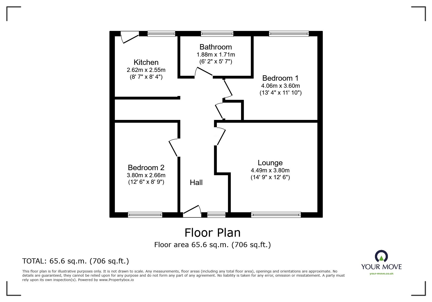 Floorplan of 2 bedroom  Flat for sale, Orchard Grove, Lower Gornal, West Midlands, DY3