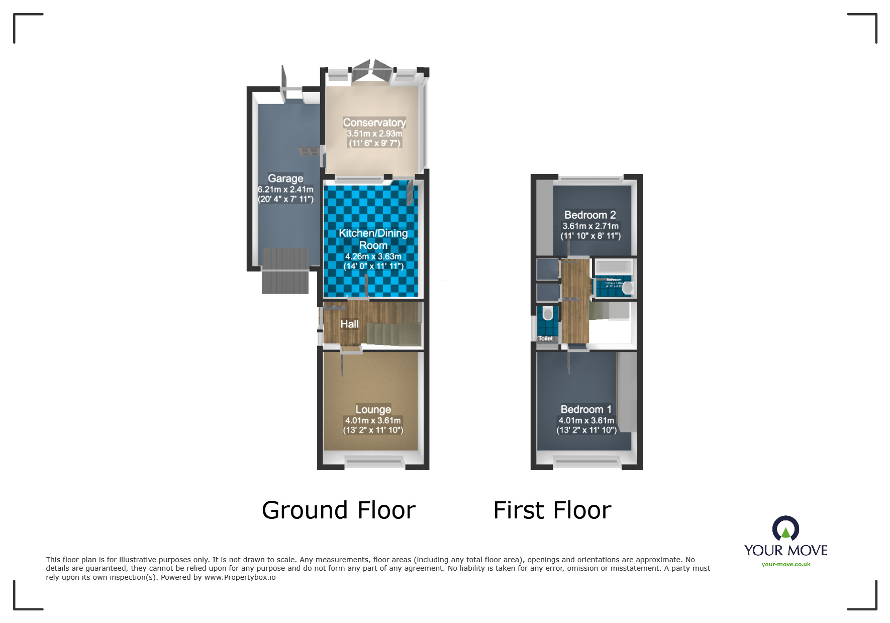 Floorplan of 2 bedroom Semi Detached House for sale, George Road, Bilston, West Midlands, WV14