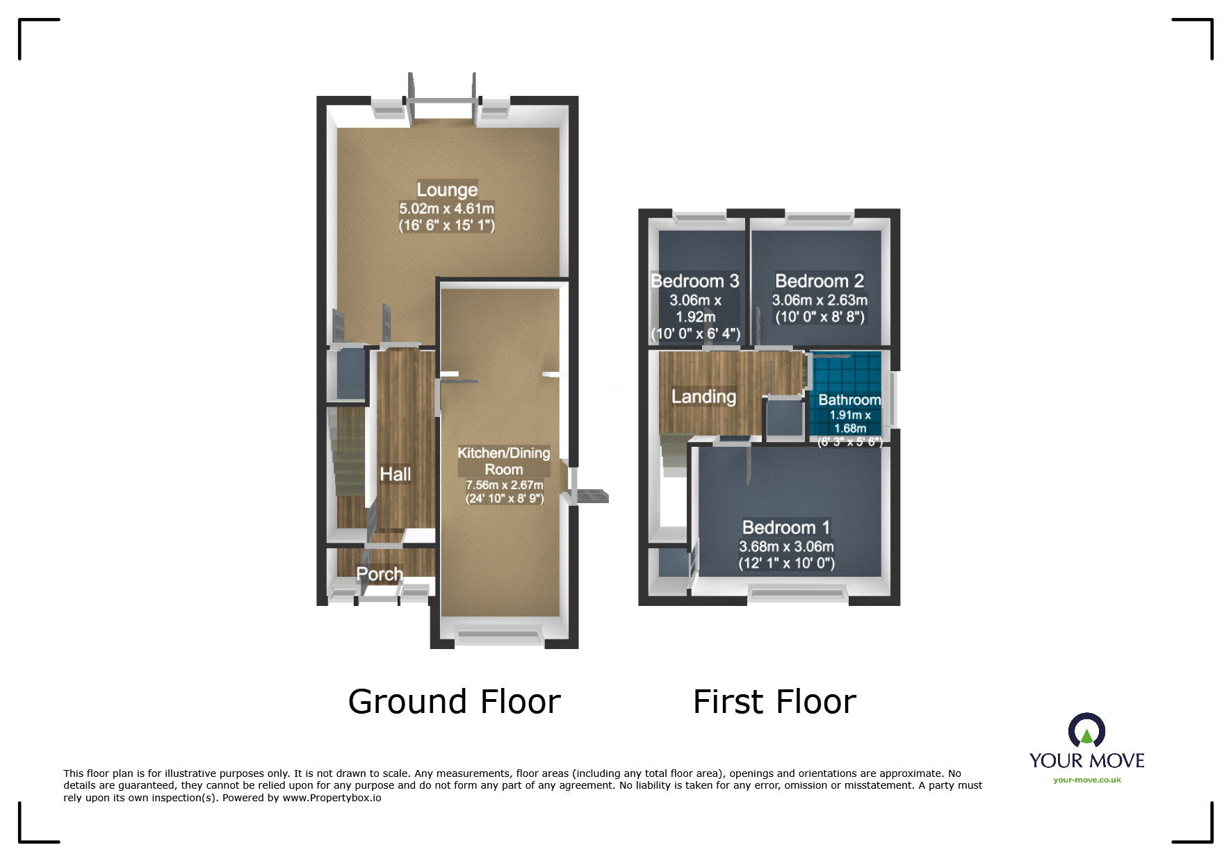 Floorplan of 3 bedroom Semi Detached House for sale, Rainham Close, Tipton, West Midlands, DY4