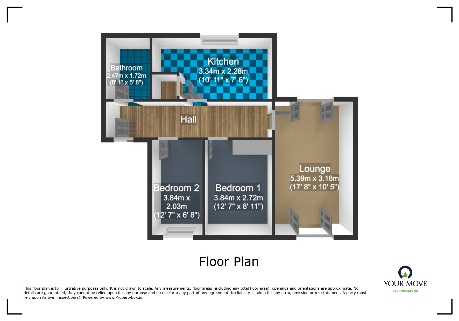 Floorplan of 2 bedroom  Flat for sale, Thunderbolt Way, Tipton, West Midlands, DY4