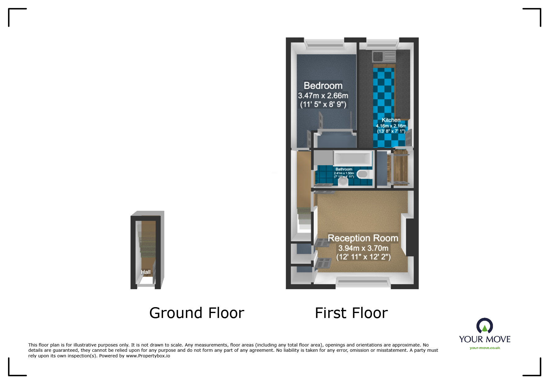 Floorplan of 1 bedroom  Flat for sale, Raby Close, Tividale, West Midlands, B69