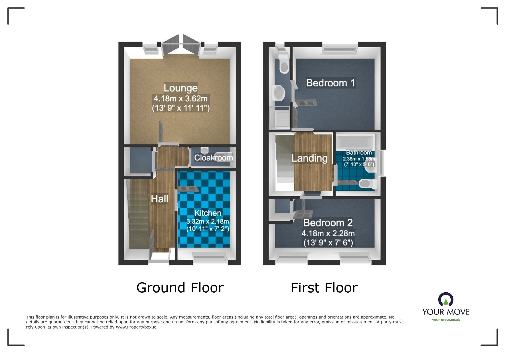 Floorplan of 2 bedroom Semi Detached House for sale, Guest Avenue, Dudley, West Midlands, DY1