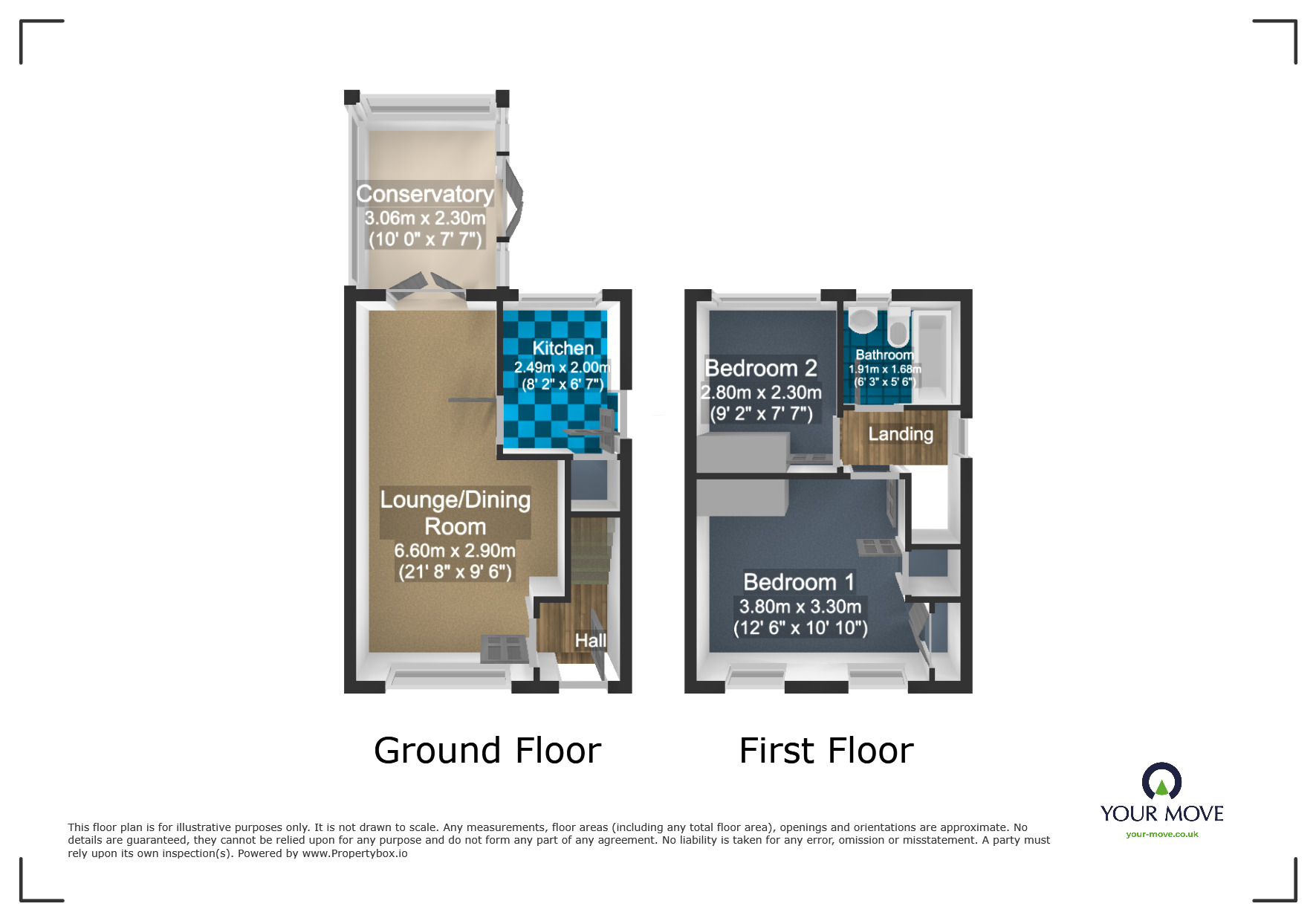 Floorplan of 2 bedroom Semi Detached House for sale, St. Brades Close, Tividale, West Midlands, B69