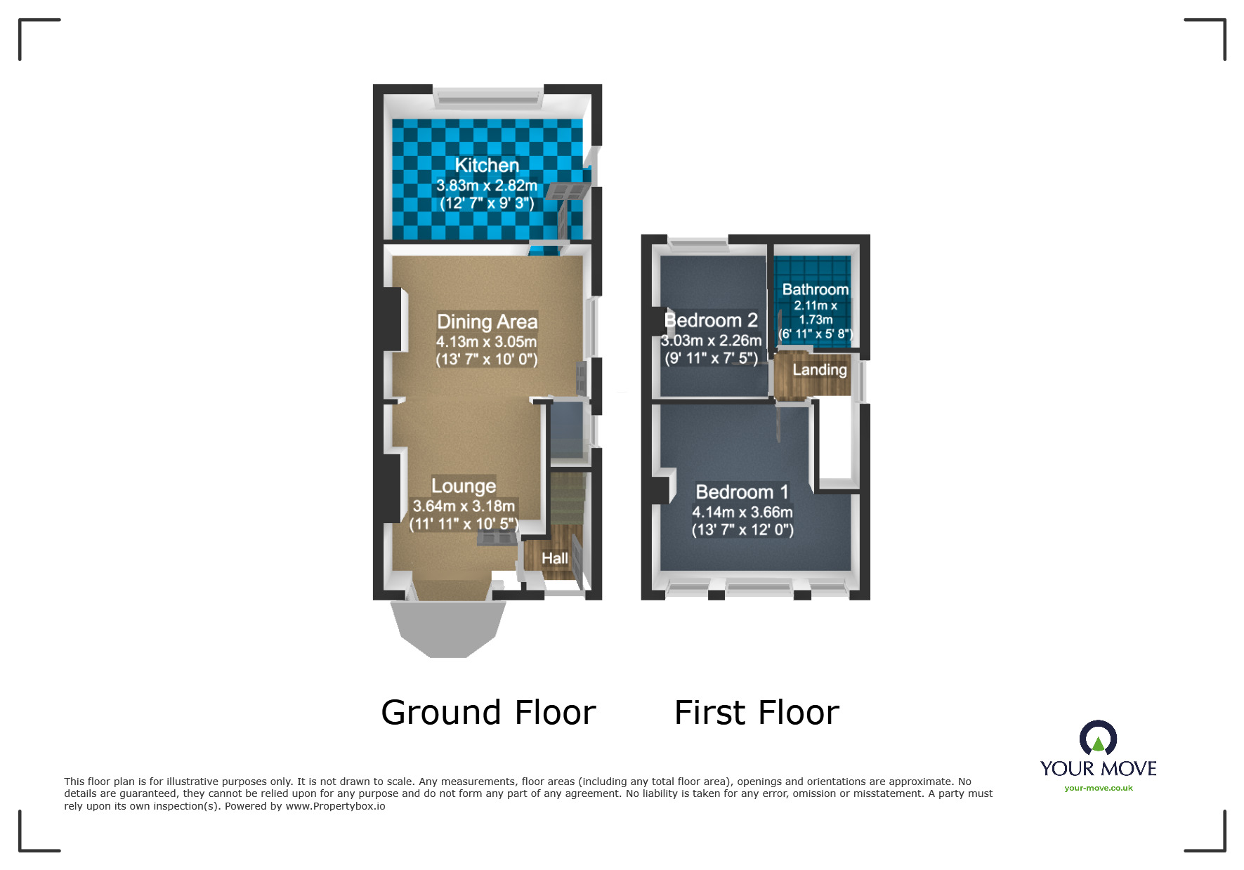 Floorplan of 2 bedroom Semi Detached House for sale, Birch Crescent, Tividale, West Midlands, B69