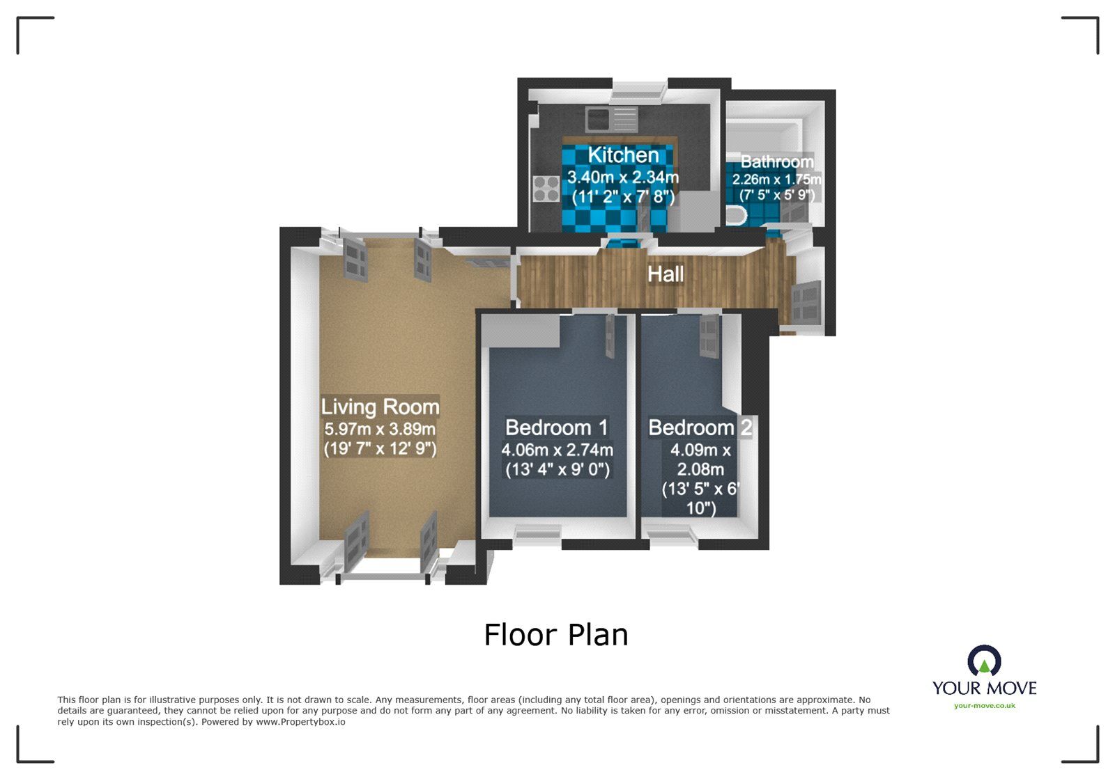 Floorplan of 2 bedroom  Flat to rent, Harper Grove, Tipton, West Midlands, DY4