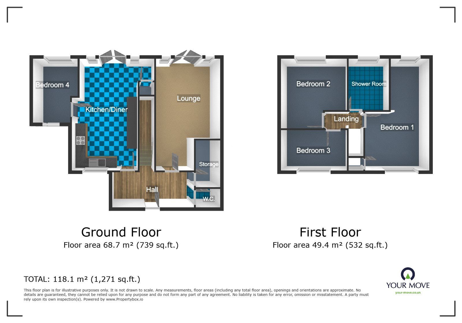 Floorplan of 4 bedroom Detached House to rent, Temple Way, Tividale, West Midlands, B69