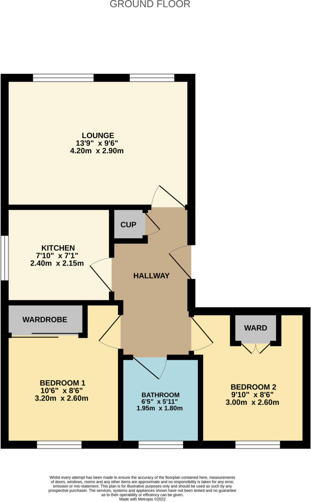 Floorplan of 2 bedroom  Flat to rent, Skibo Court, Dunfermline, Fife, KY12