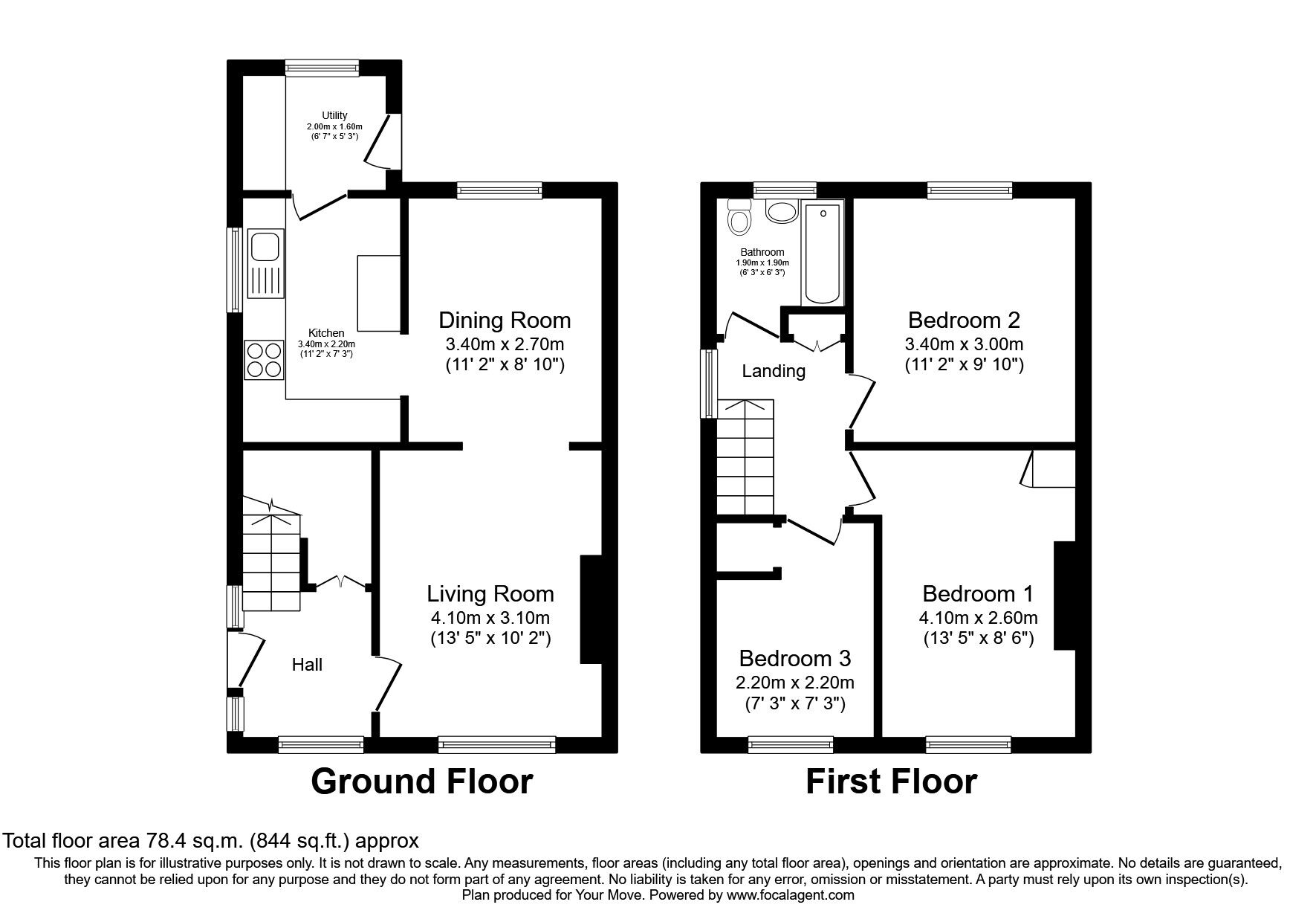 Floorplan of 3 bedroom Semi Detached House to rent, Juniper Grove, Dunfermline, Fife, KY11