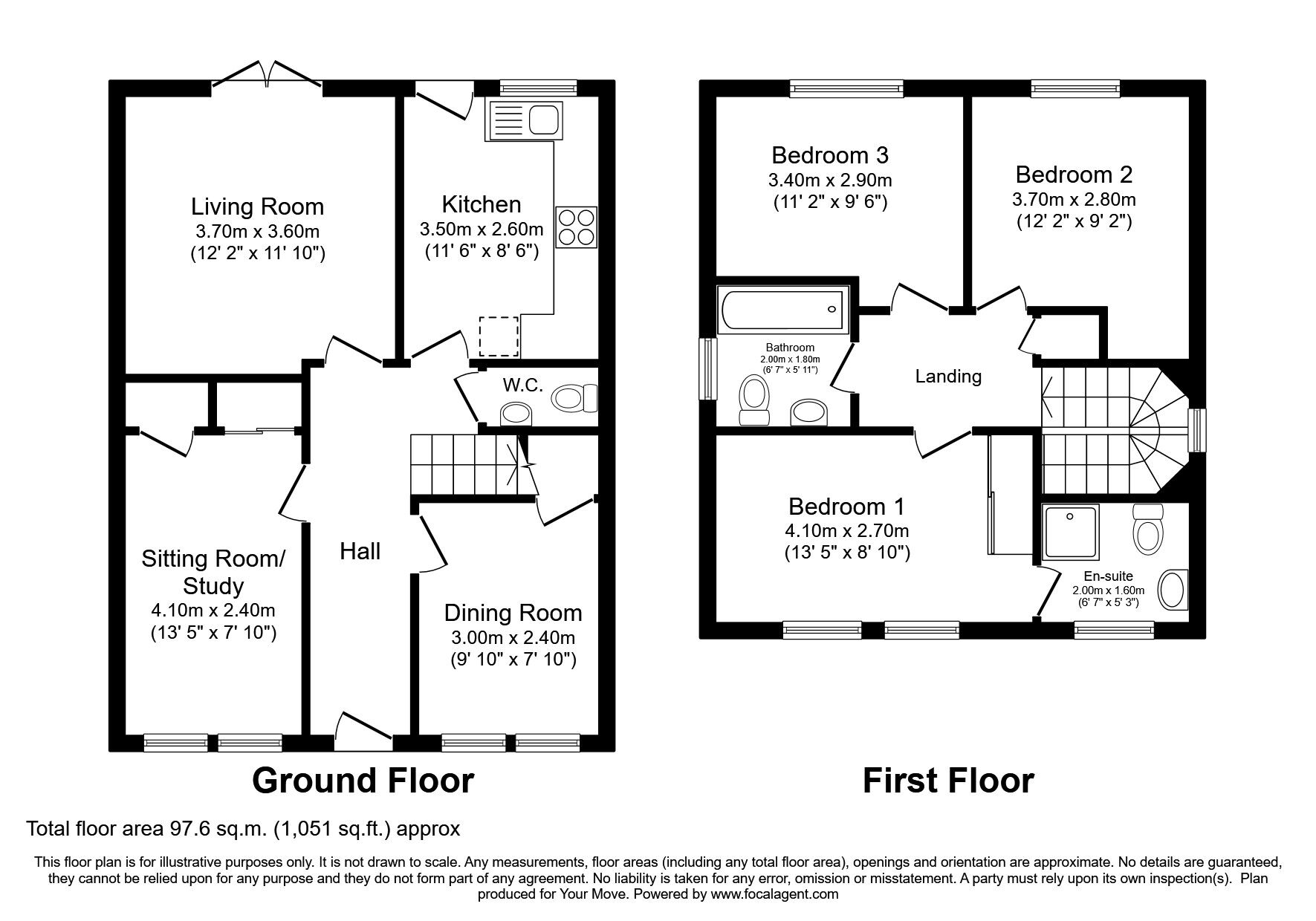 Floorplan of 4 bedroom Detached House to rent, Merlin Drive, Dunfermline, Fife, KY11