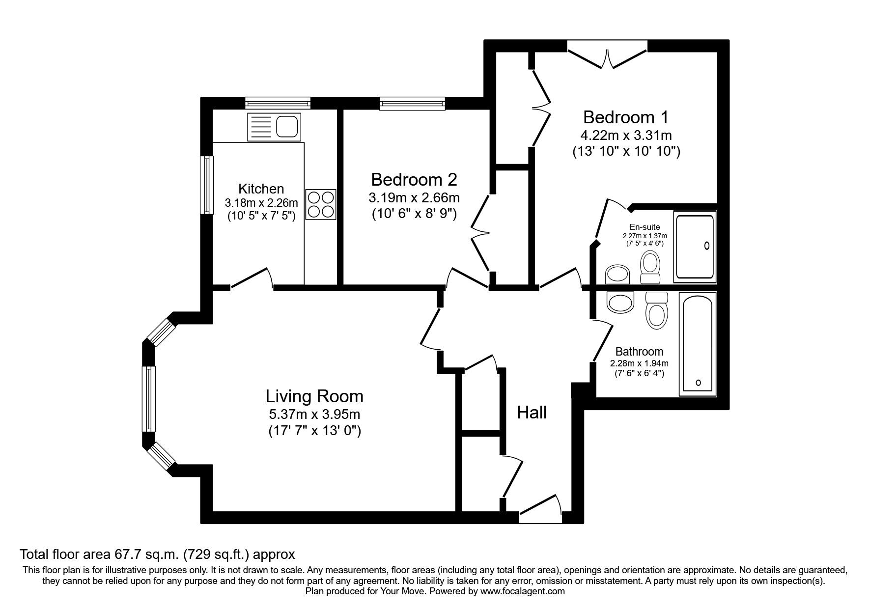 Floorplan of 2 bedroom  Flat to rent, Fieldfare View, Dunfermline, KY11