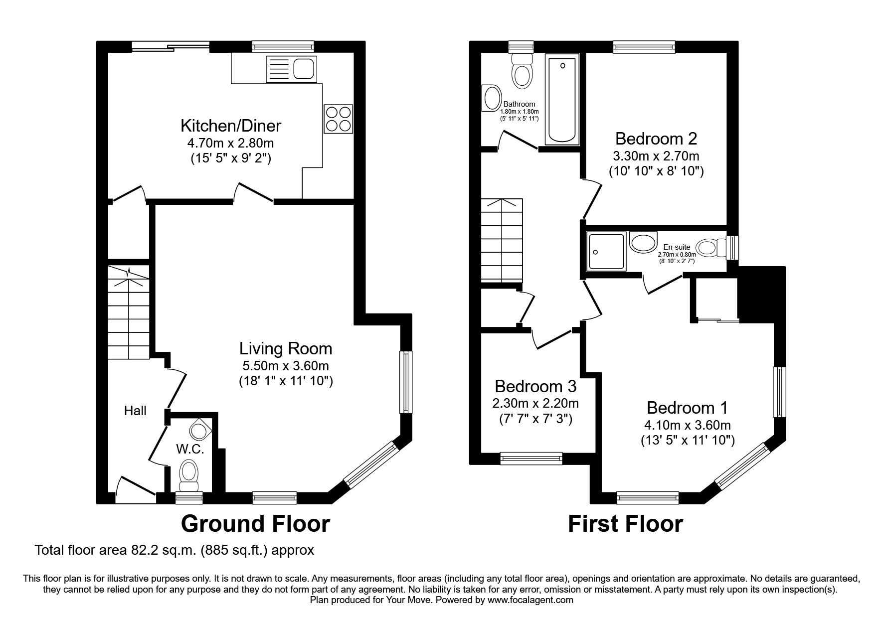 Floorplan of 3 bedroom End Terrace House to rent, Reid Street, Dunfermline, KY12