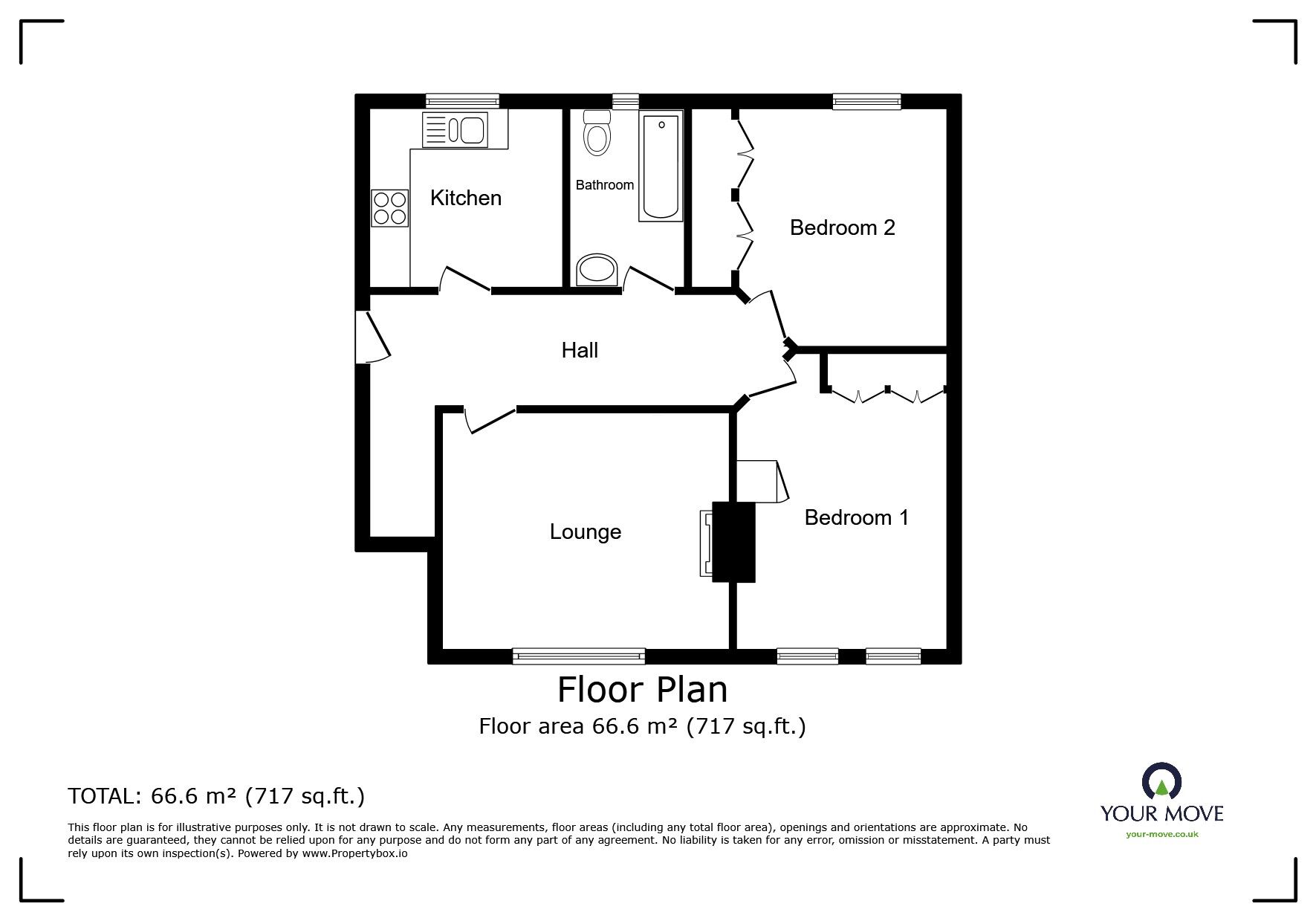 Floorplan of 2 bedroom  Flat to rent, Tuke Street, Dunfermline, KY12