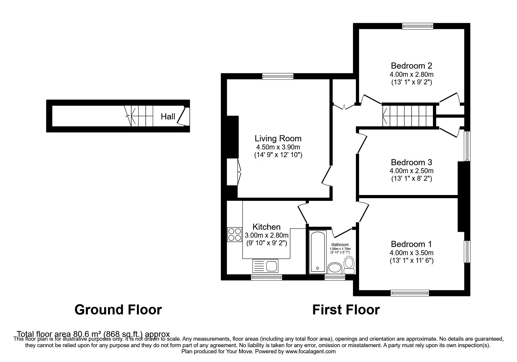 Floorplan of 3 bedroom  Flat for sale, Upper Wellheads, Limekilns, Dunfermline, KY11