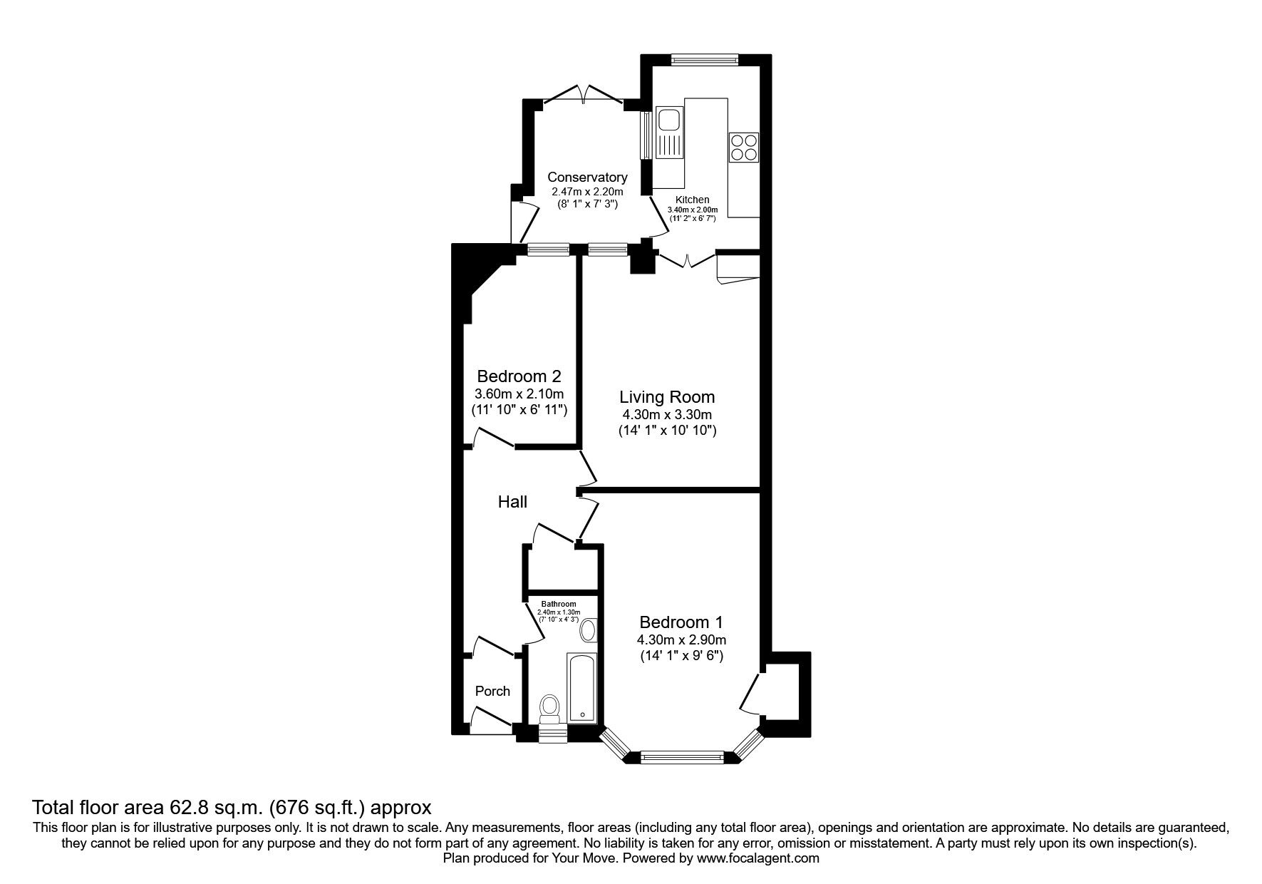 Floorplan of 2 bedroom  Flat for sale, Townhill Road, Dunfermline, Fife, KY12