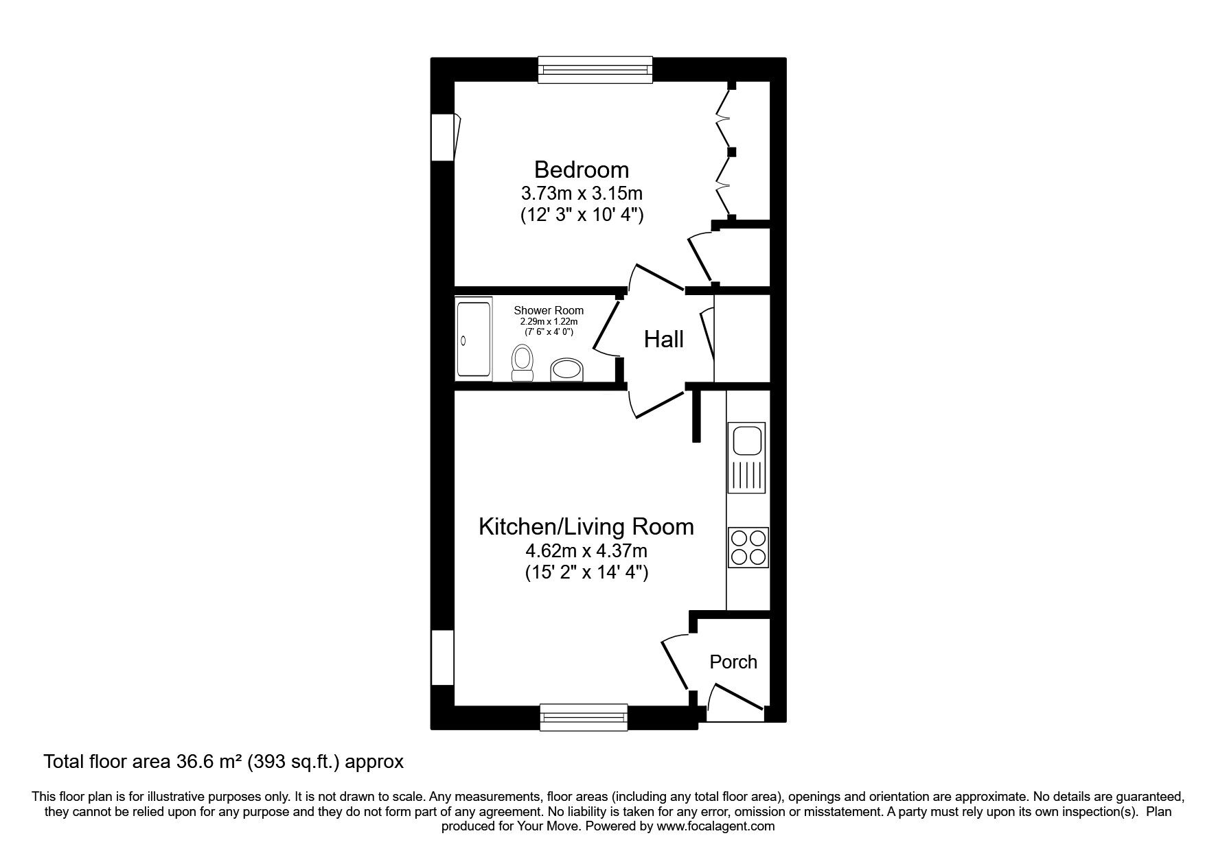 Floorplan of 1 bedroom  House for sale, Baldridgeburn, Dunfermline, Fife, KY12