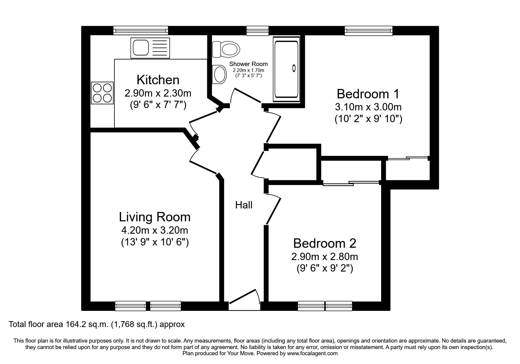 Floorplan of 2 bedroom  Flat for sale, Player Drive, Kingseat, Fife, KY12