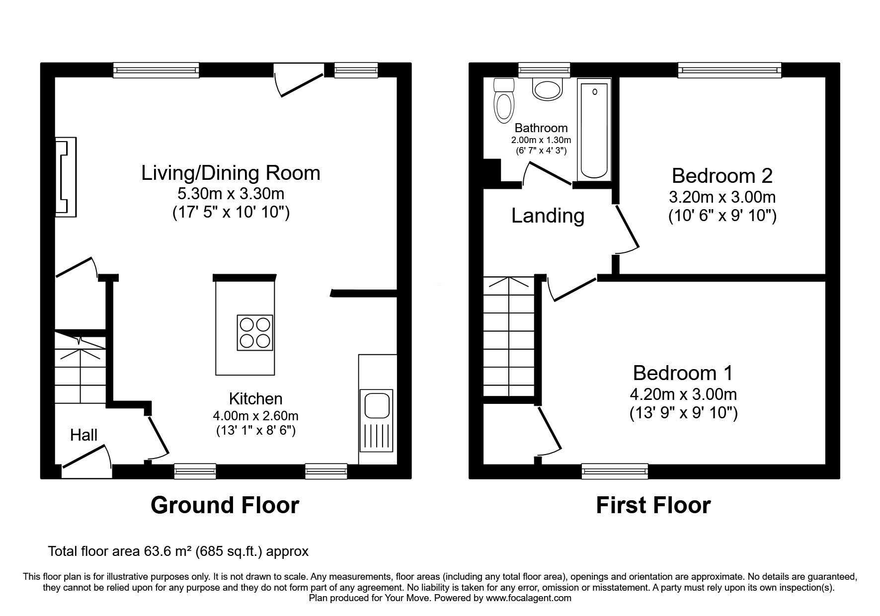 Floorplan of 2 bedroom Mid Terrace House for sale, Leith Avenue, Burntisland, Fife, KY3