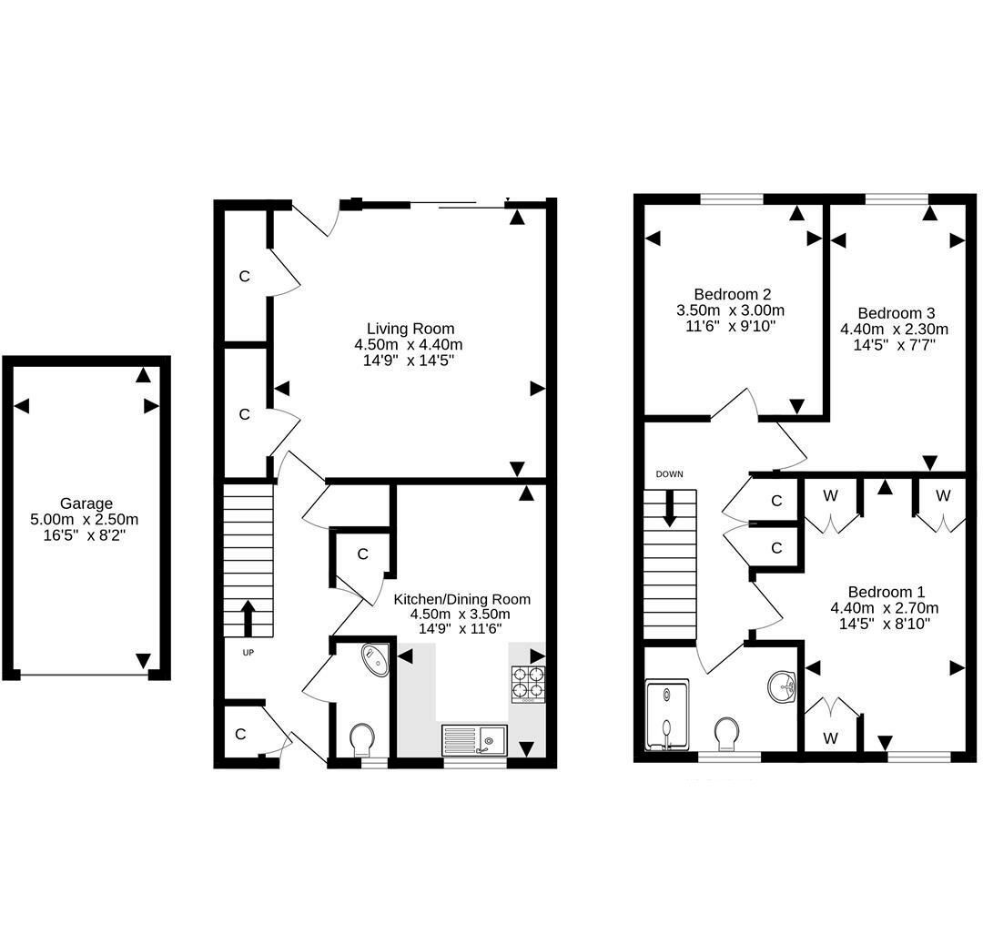 Floorplan of 3 bedroom Mid Terrace House for sale, Syme Place, Rosyth, Fife, KY11