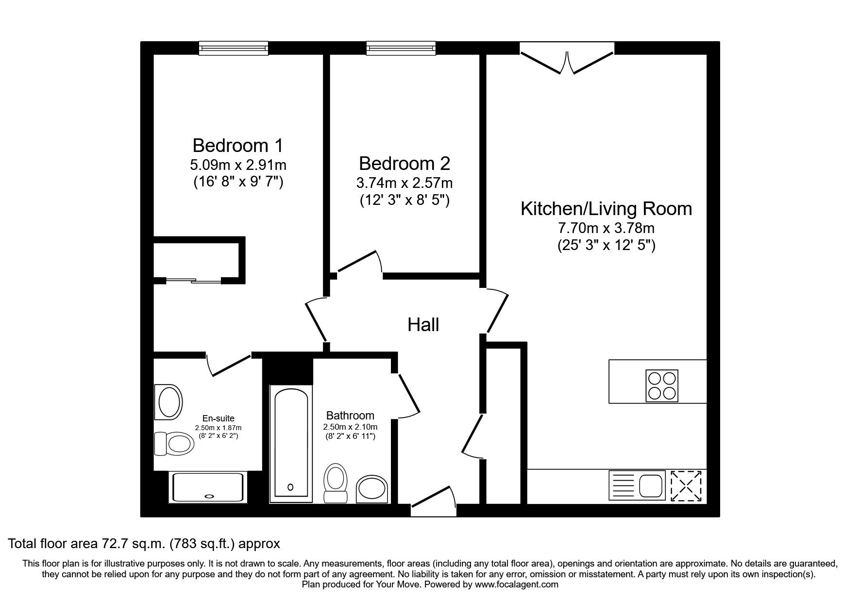 Floorplan of 2 bedroom  Flat for sale, The Depot, Winterthur Lane, Dunfermline, KY12