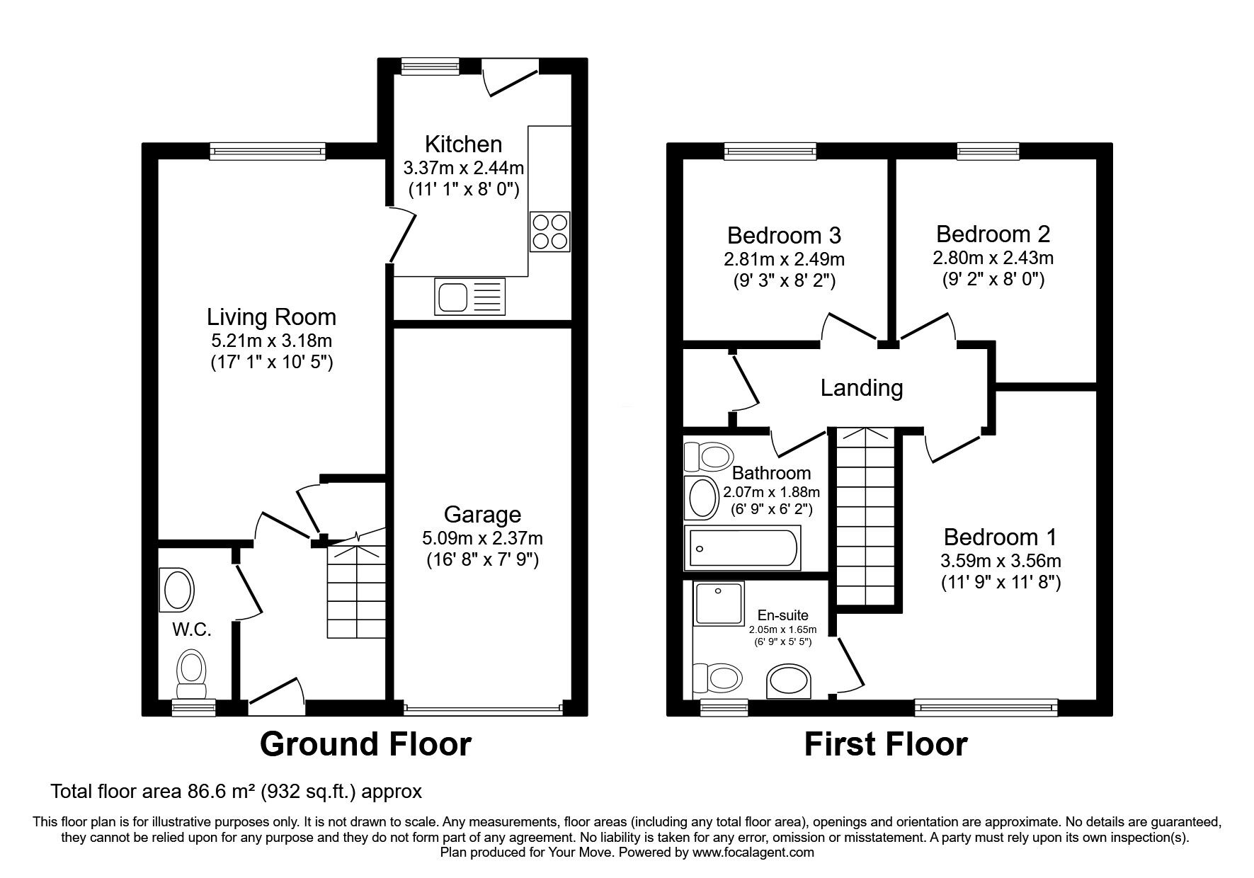 Floorplan of 3 bedroom Semi Detached House for sale, Bridge Lane, Guardbridge, Fife, KY16