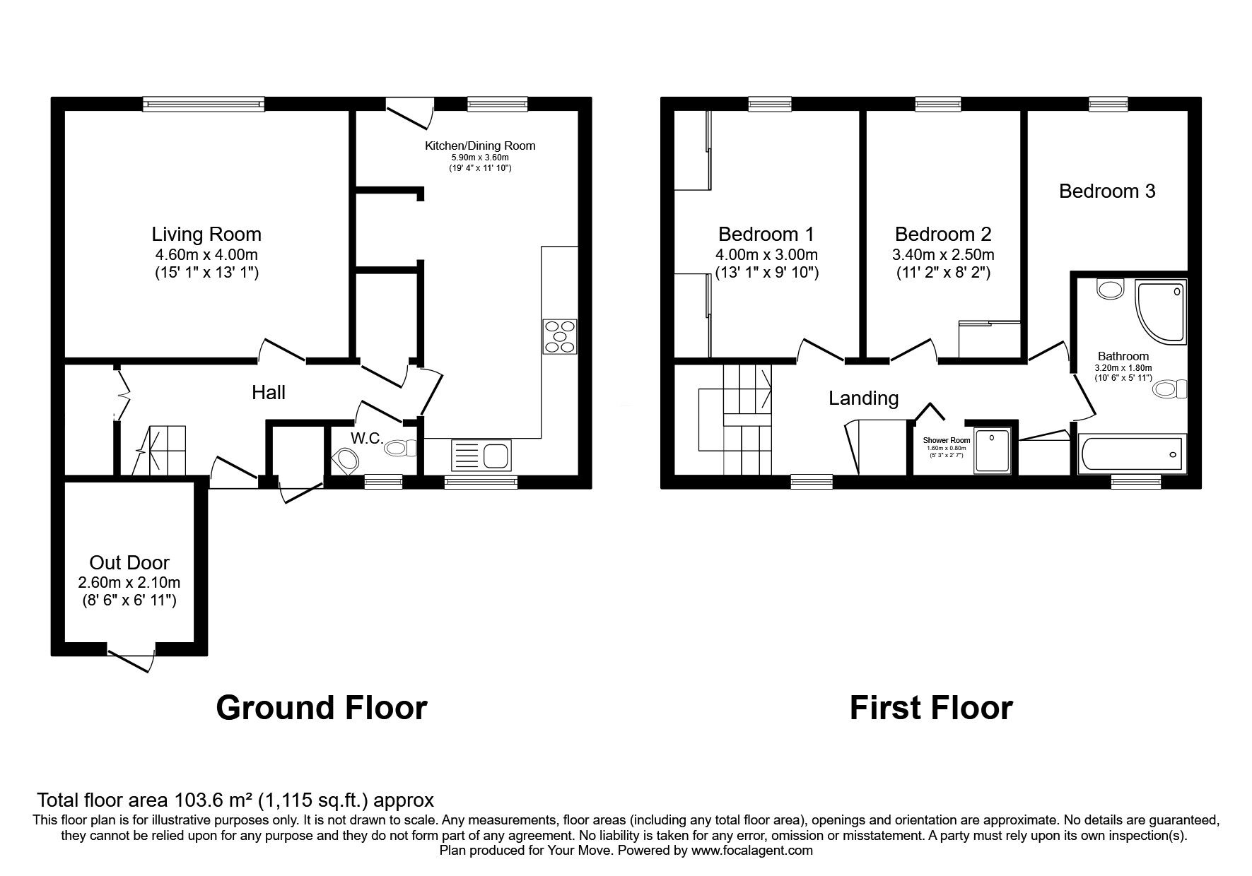 Floorplan of 3 bedroom Mid Terrace House for sale, Harris Place, Dunfermline, Fife, KY11