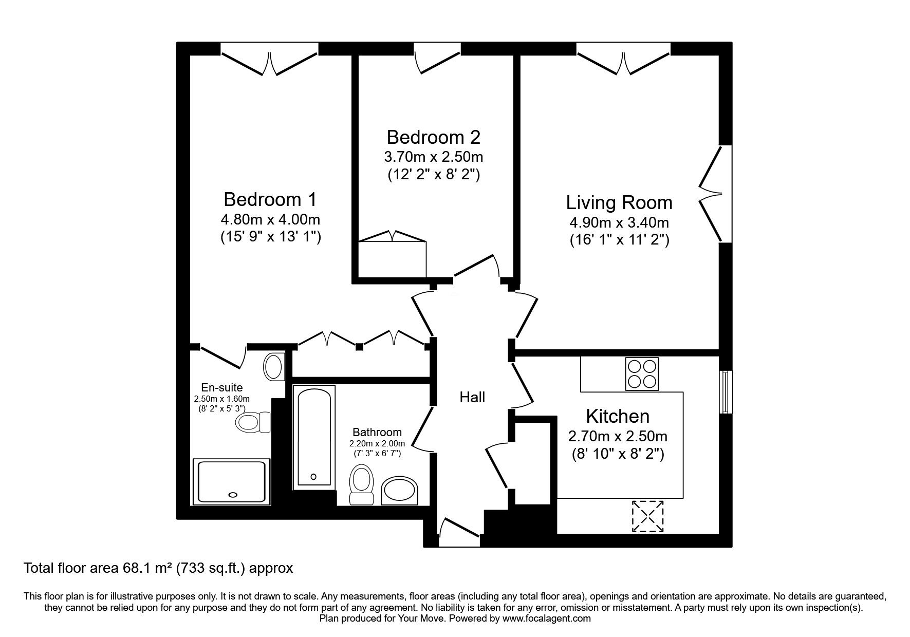 Floorplan of 2 bedroom  Flat for sale, Plover Crescent, Dunfermline, Fife, KY11