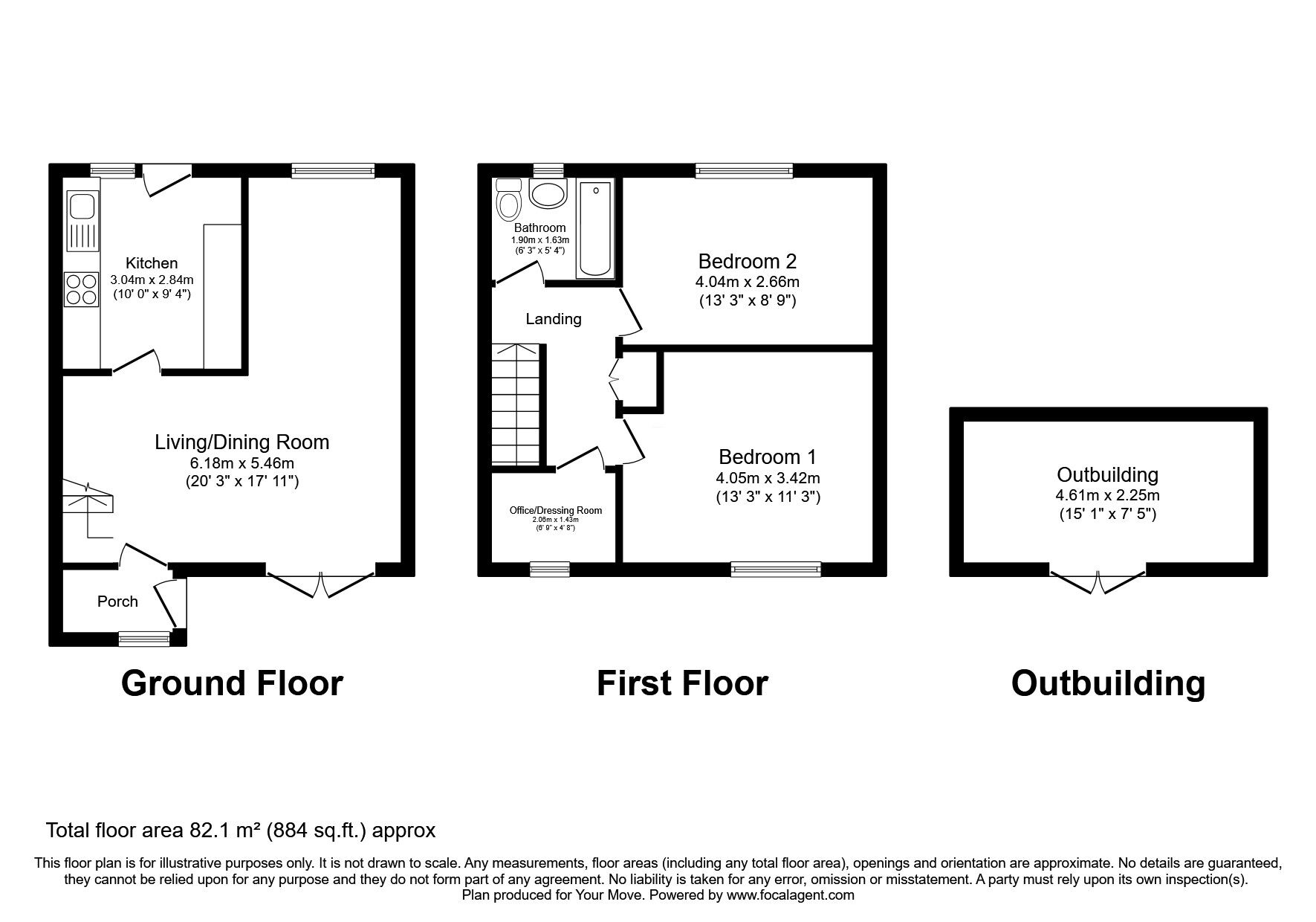 Floorplan of 2 bedroom Mid Terrace House for sale, Forth Gardens, Oakley, Fife, KY12