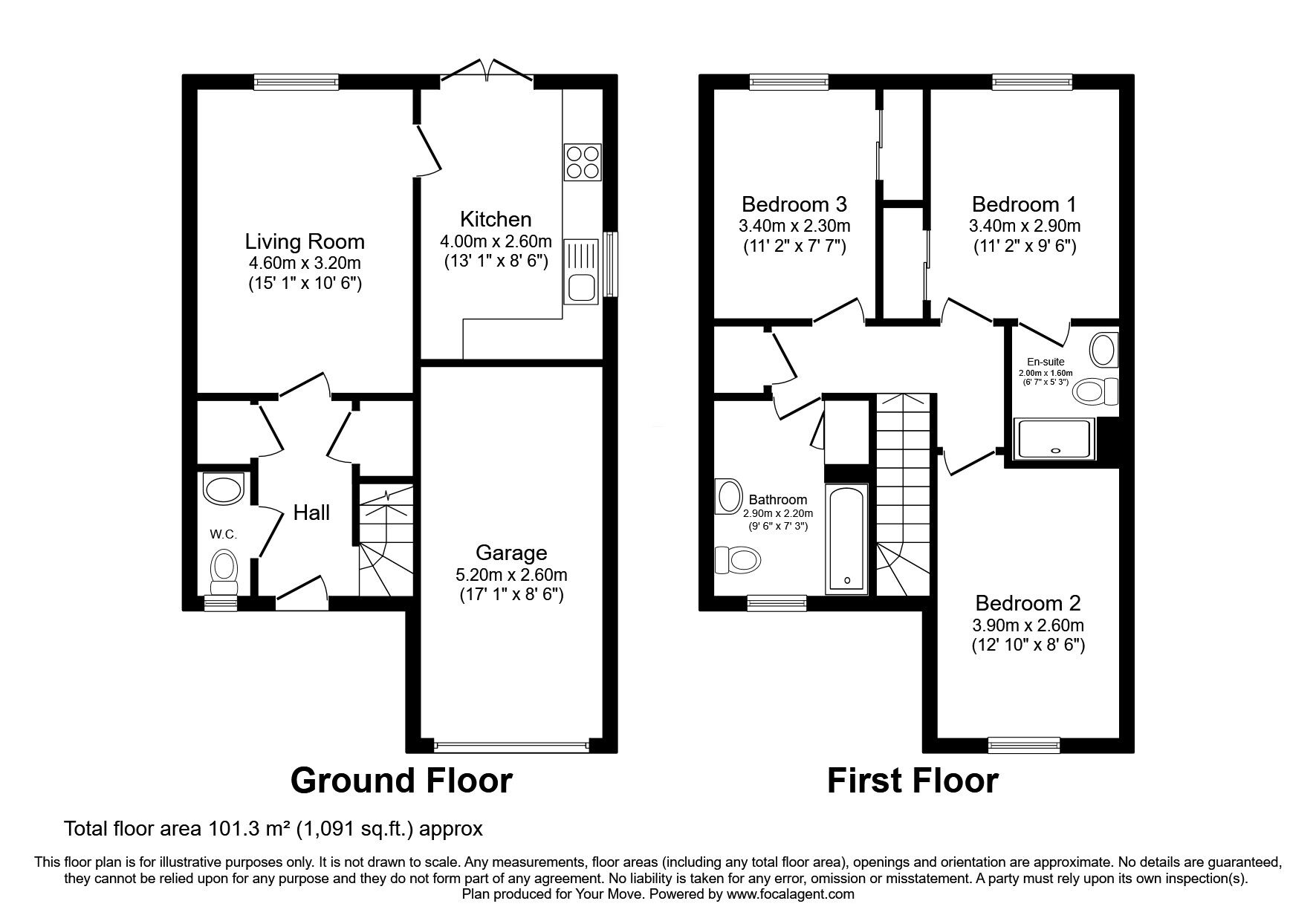 Floorplan of 3 bedroom Semi Detached House for sale, Limepark Crescent, Kelty, KY4