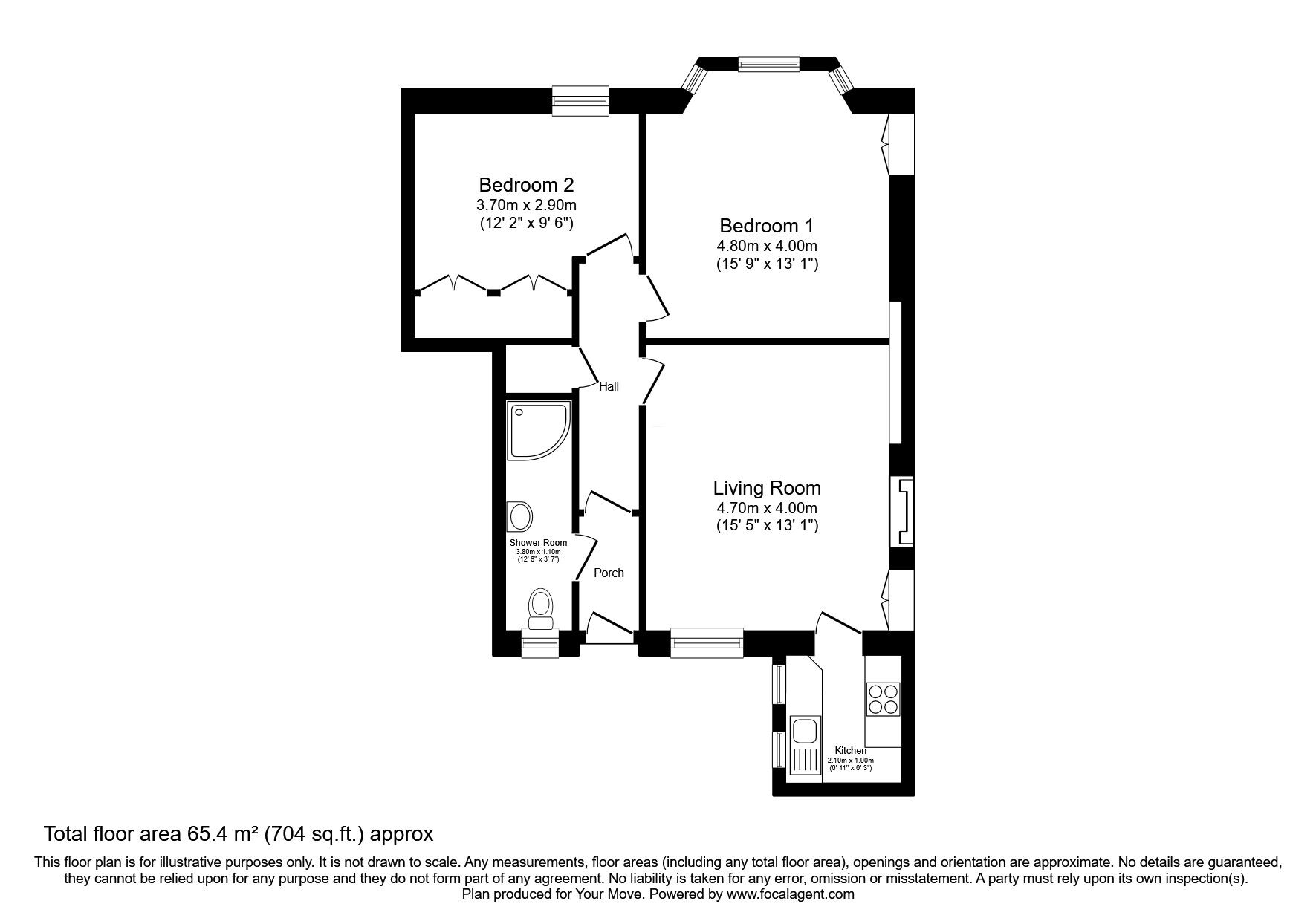 Floorplan of 2 bedroom  Flat for sale, Shamrock Street, Dunfermline, KY12