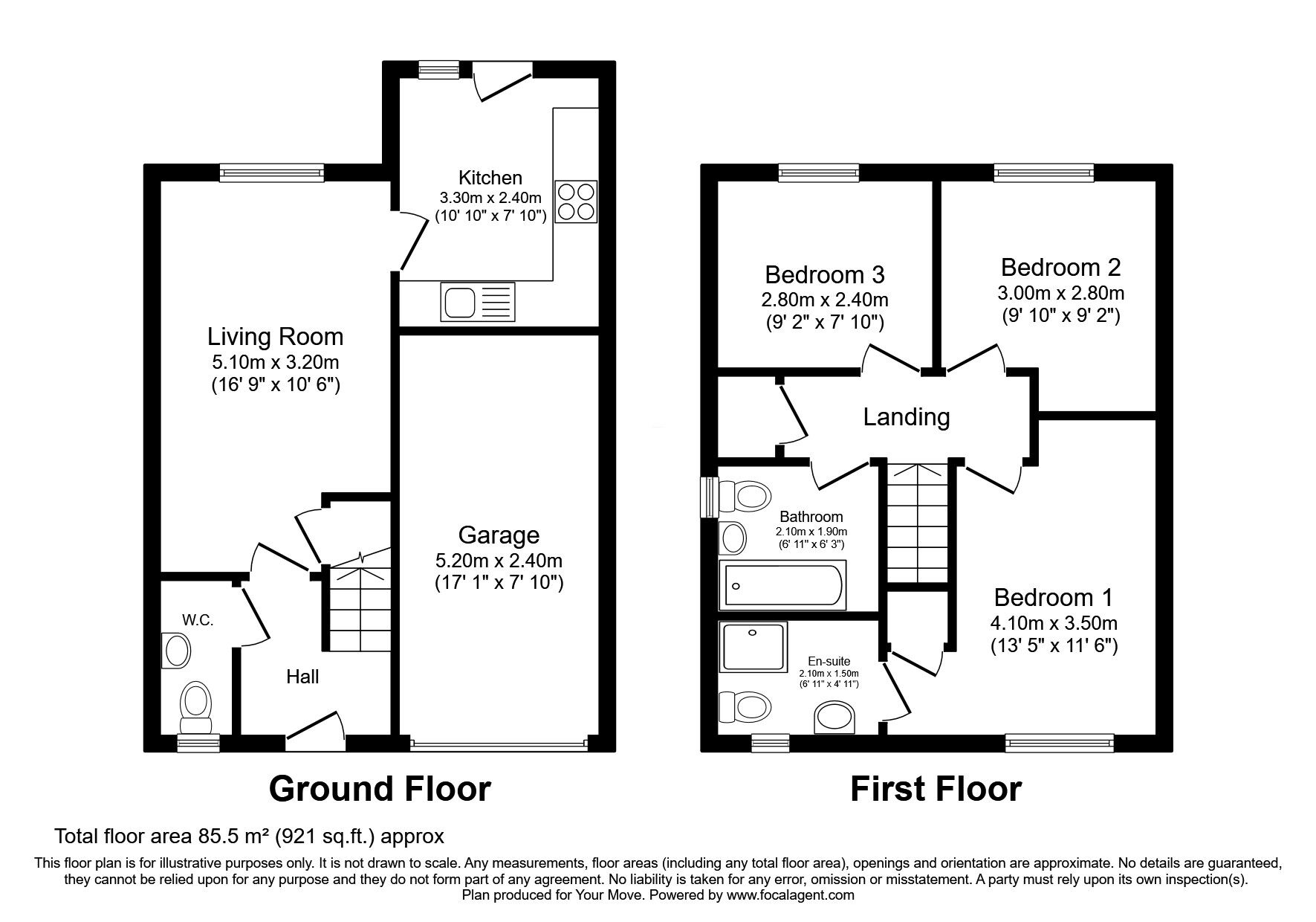 Floorplan of 3 bedroom Detached House for sale, Cairns Crescent, Dunfermline, Fife, KY12