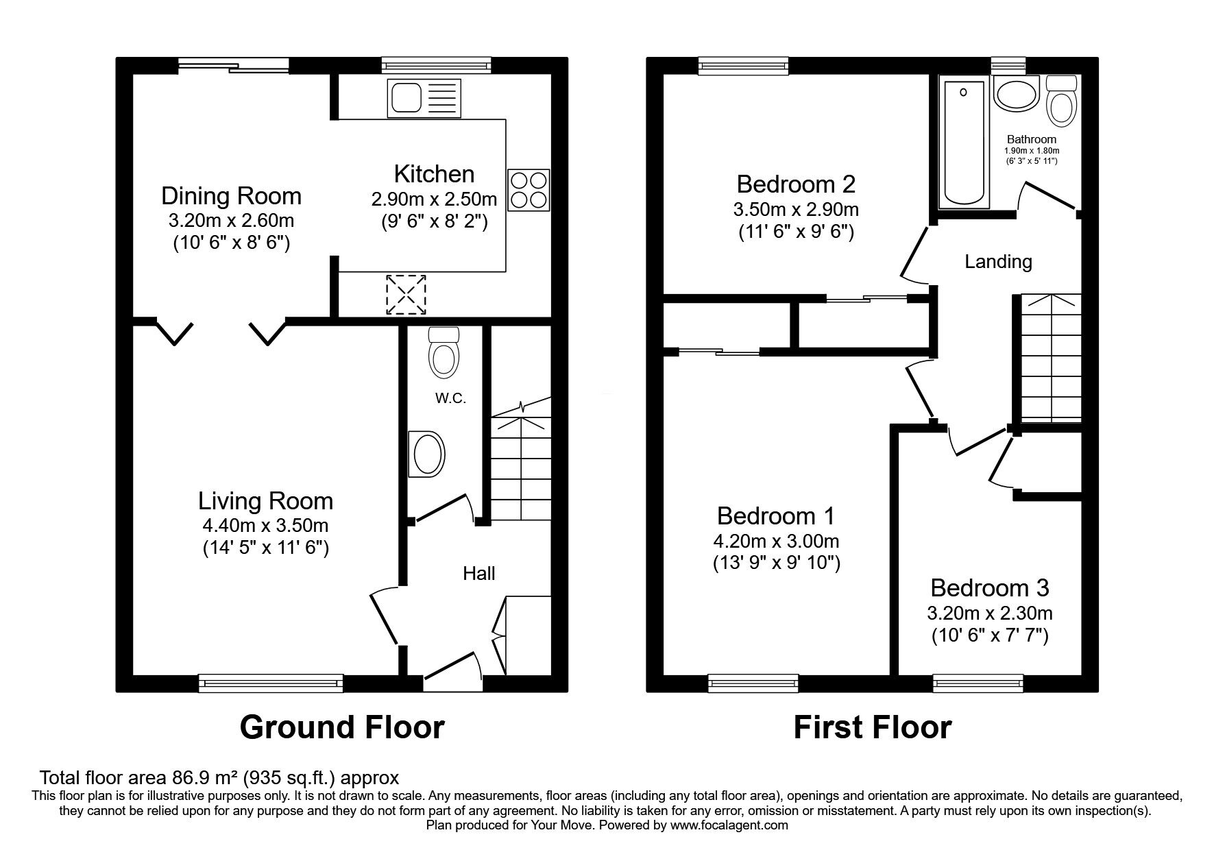 Floorplan of 3 bedroom End Terrace House for sale, Beath View, Dunfermline, Fife, KY11