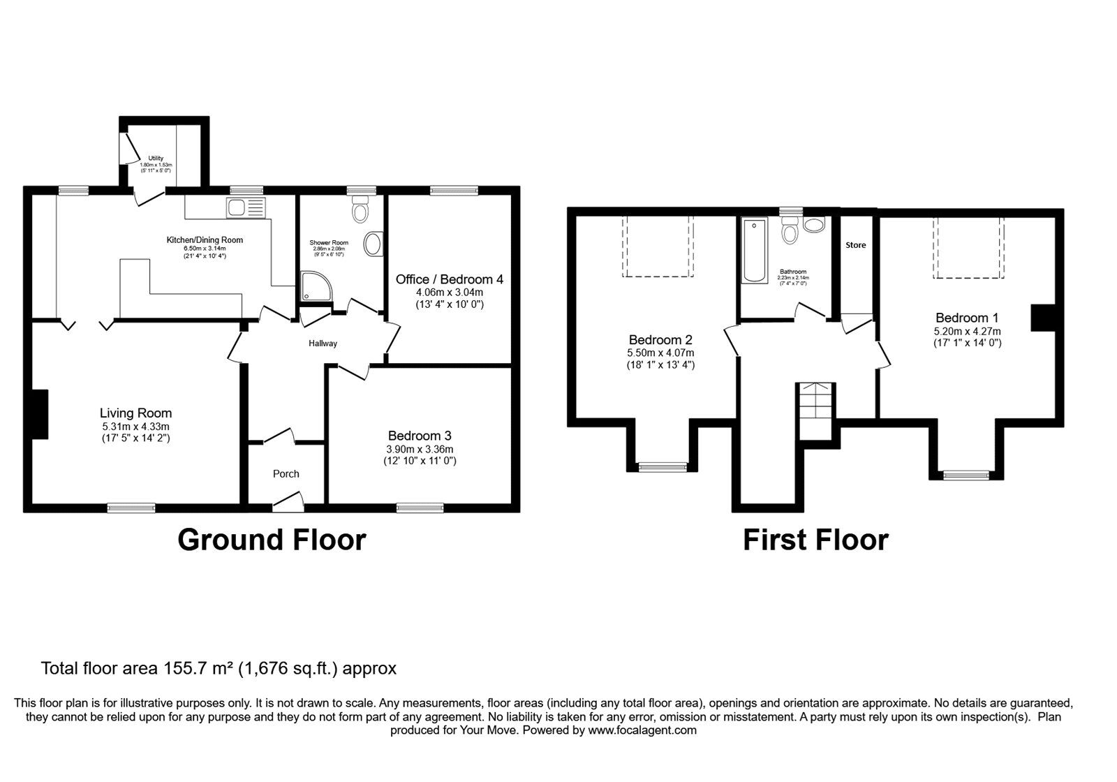 Floorplan of 4 bedroom Detached House for sale, Manse Road, Thornhill, Dumfries and Galloway, DG3