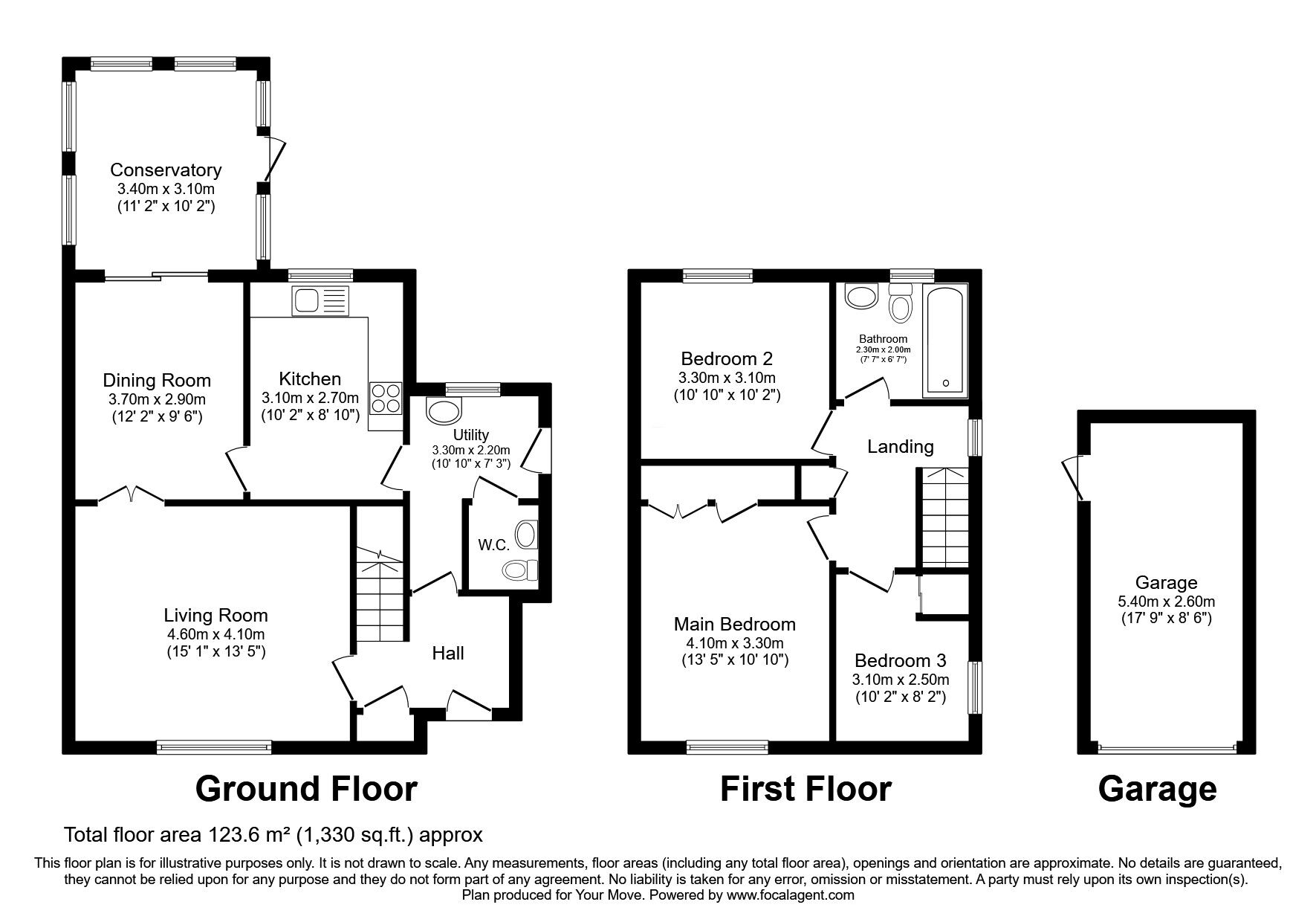 Floorplan of 3 bedroom Detached House for sale, Makbrar Road, Dumfries, Dumfries and Galloway, DG1